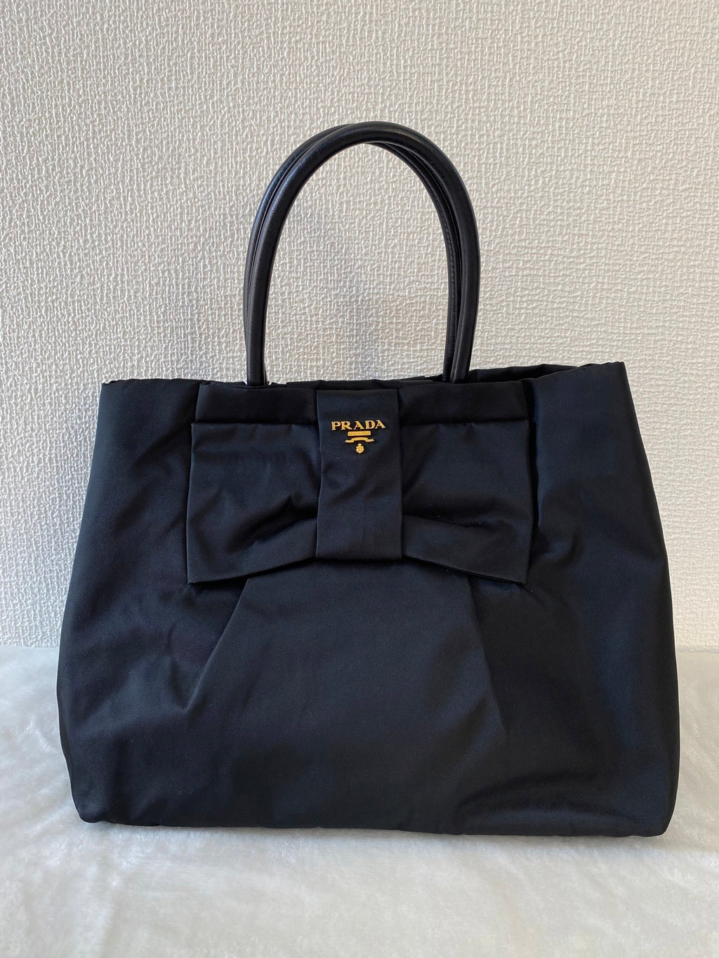 Prada Pocono Tessuto Nylon Ribbon Handbag Black