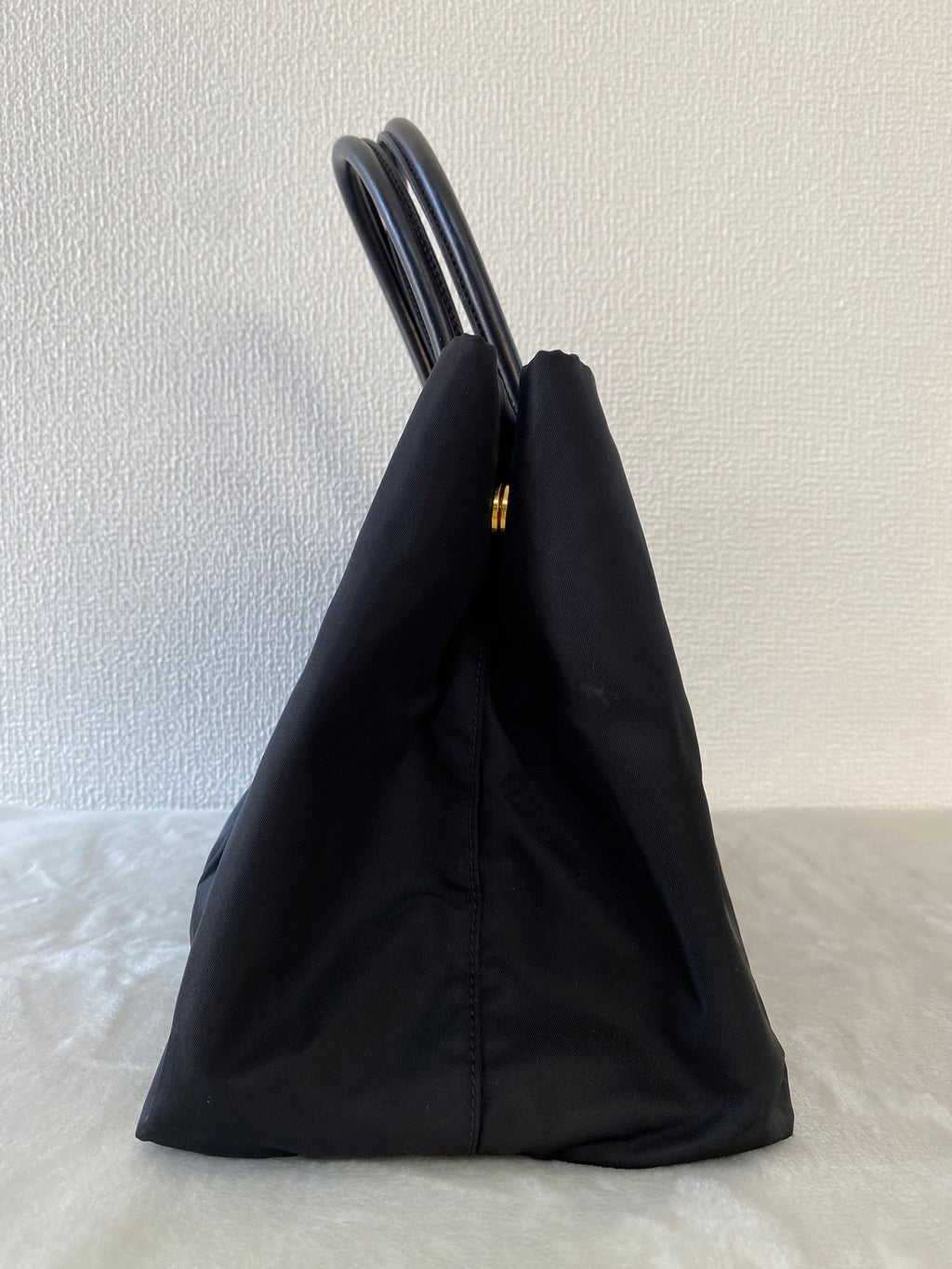 Prada Pocono Tessuto Nylon Ribbon Handbag Black