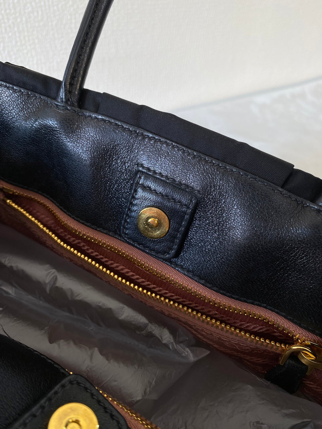 Prada Pocono Tessuto Nylon Ribbon Handbag Black