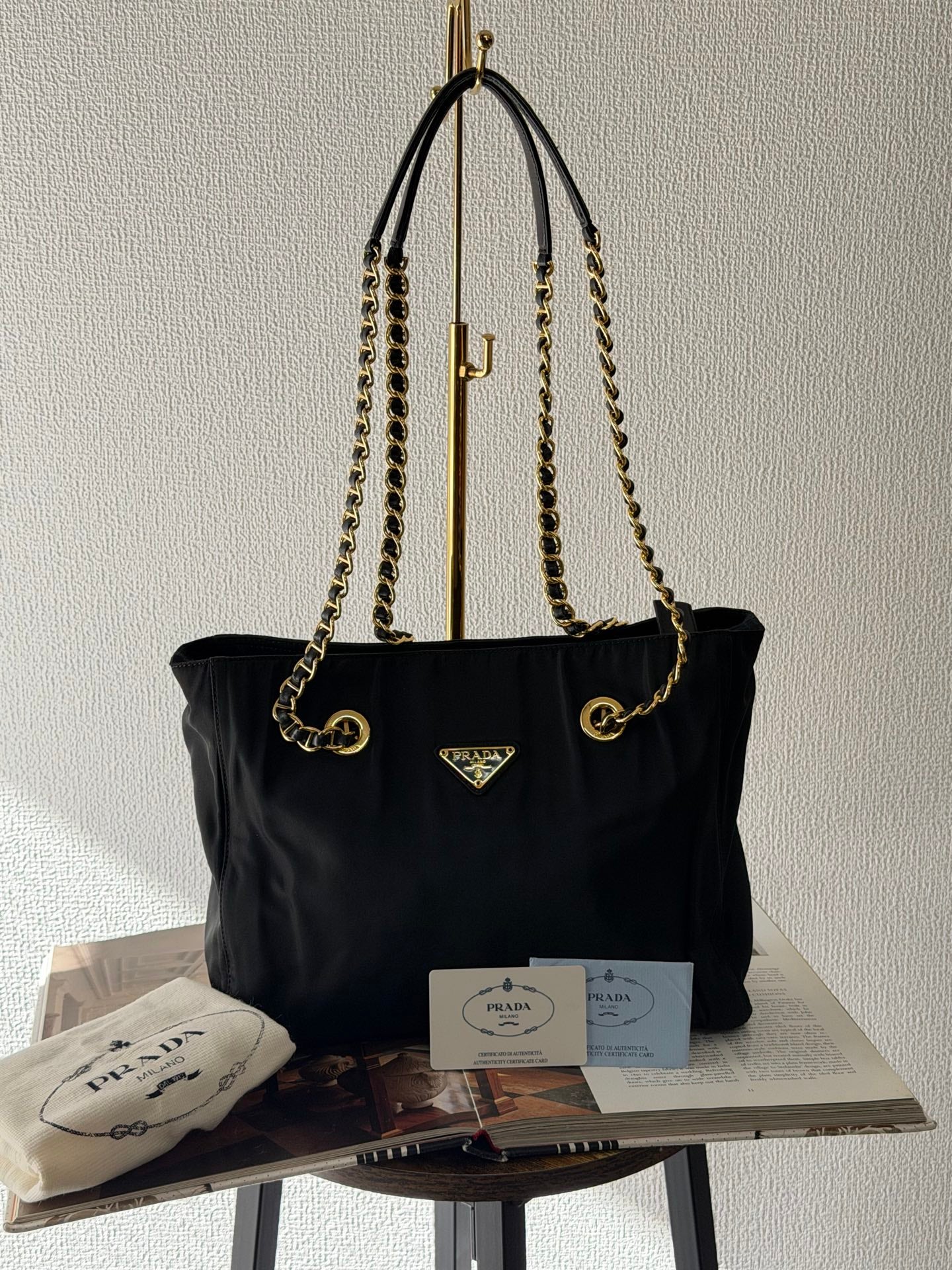 Prada Bolsa Prada Nylon Tote Preta