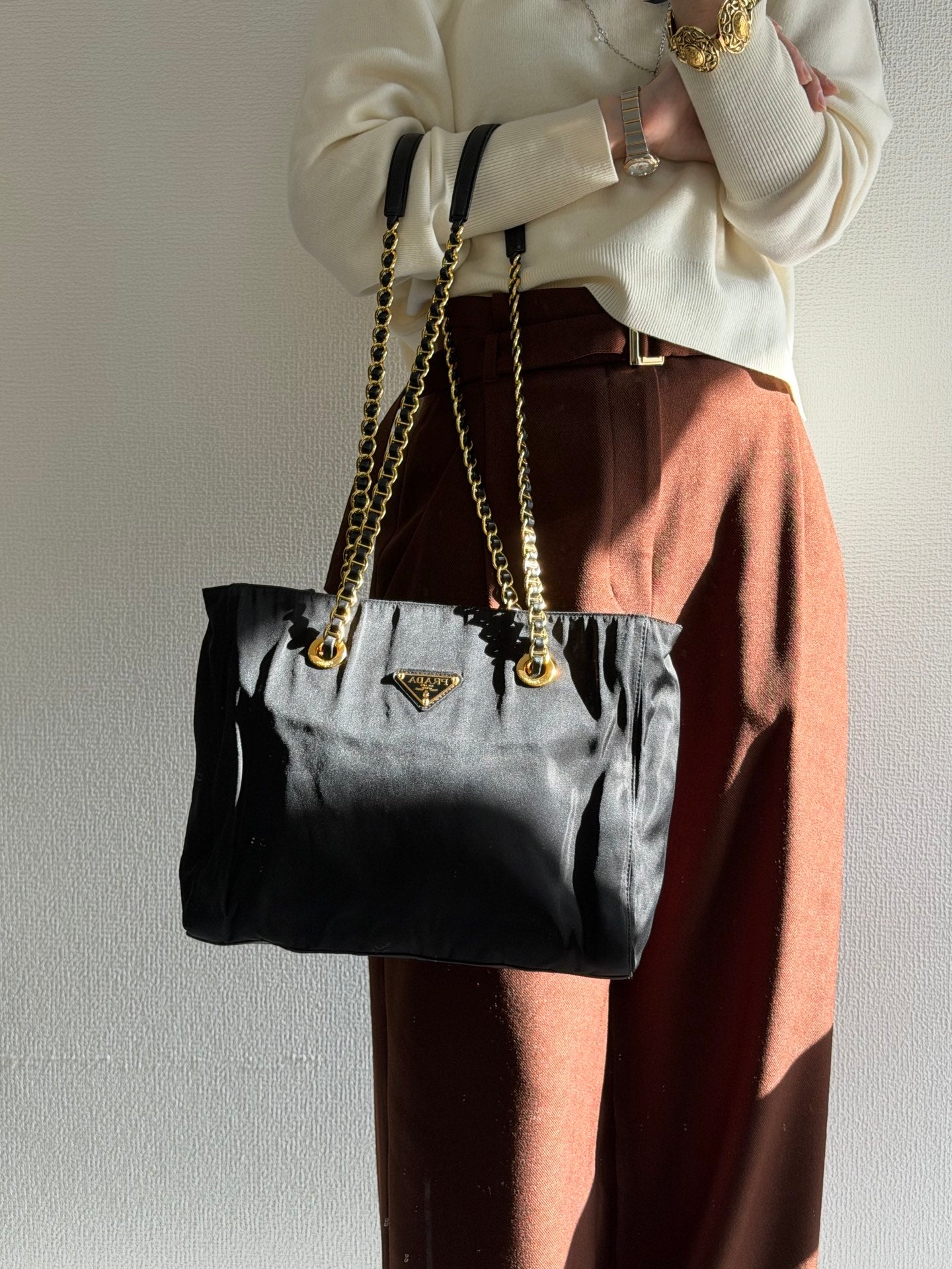 Prada Bolsa Prada Nylon Tote Preta