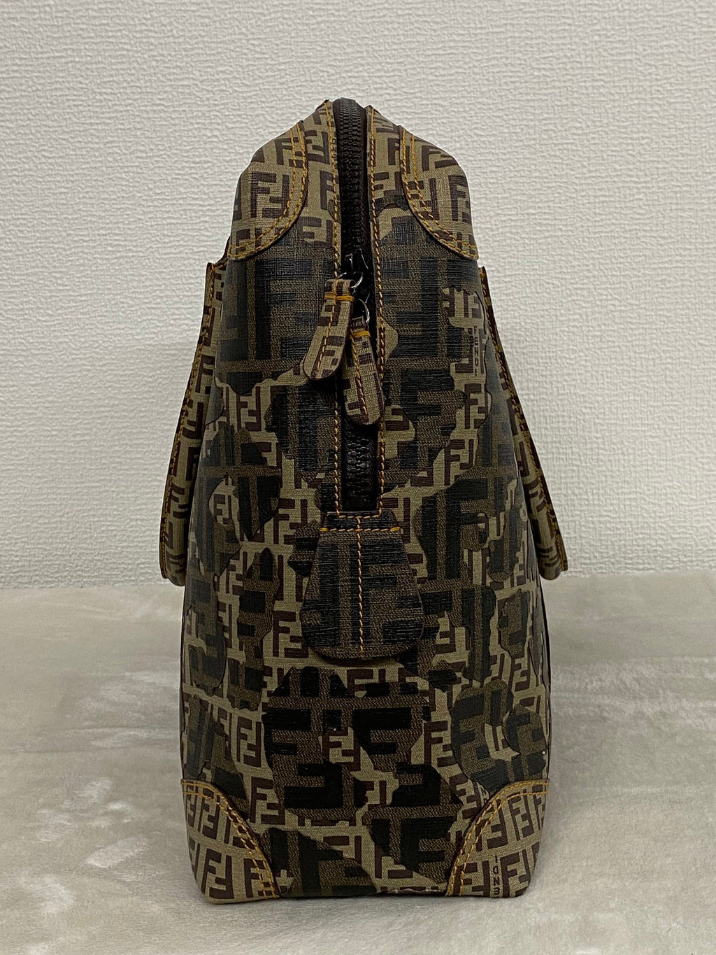 Fendi Zucca Zucchino Spalmati Large B Mix Tote Tobacco