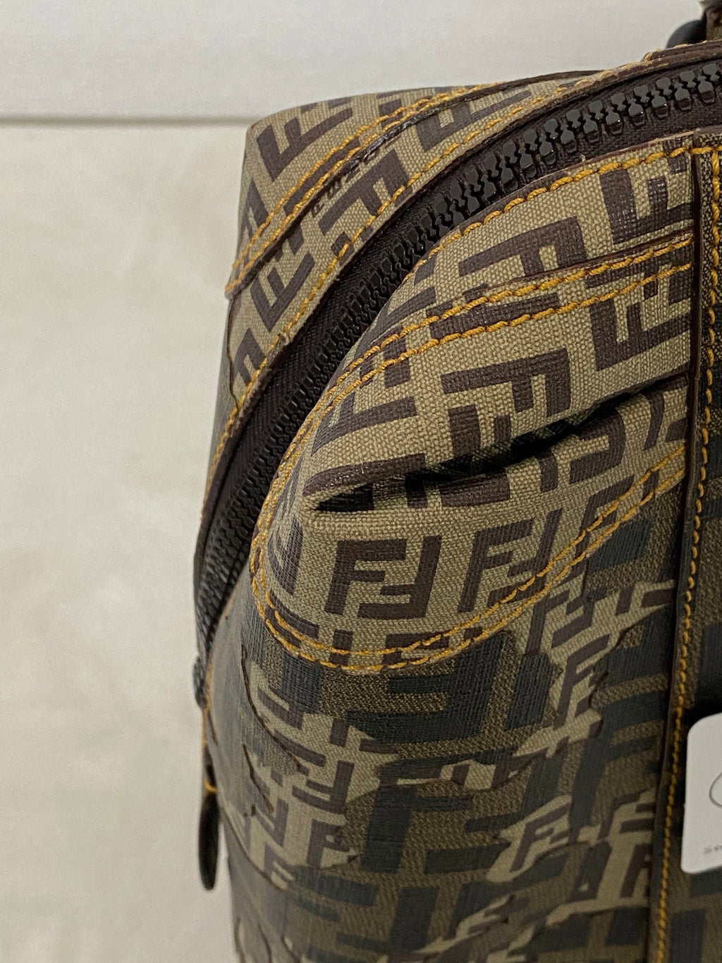 Fendi Zucca Zucchino Spalmati Large B Mix Tote Tobacco