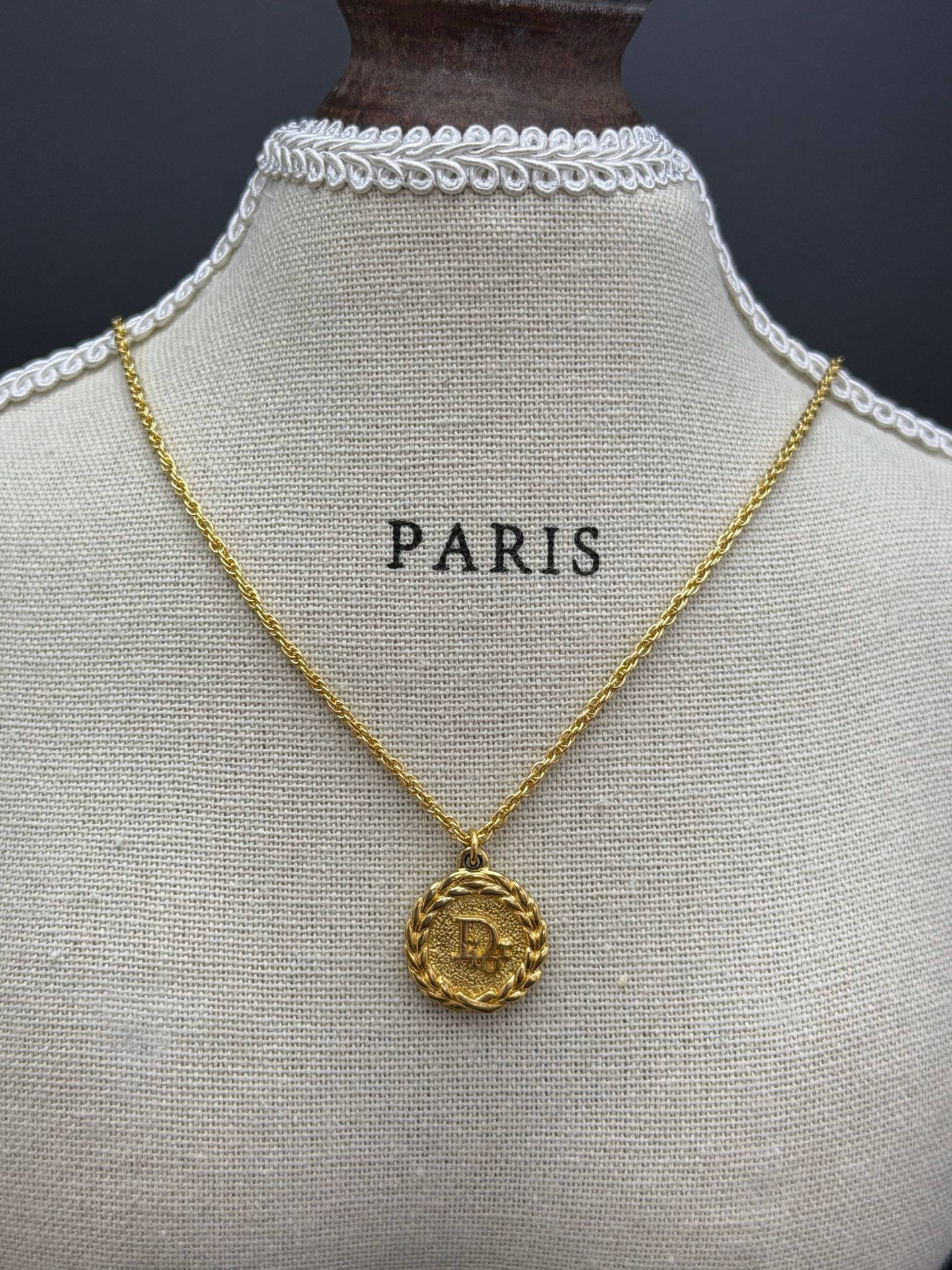 CHRISTIAN DIOR CD Logo Necklace &Earring Set