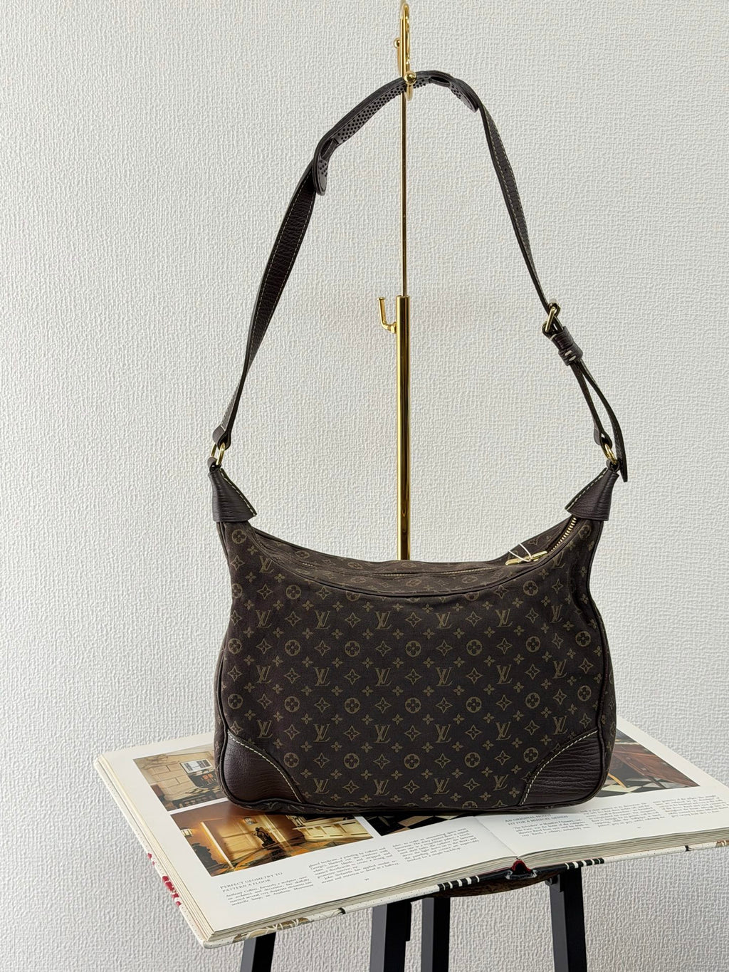LOUIS VUITTON Brown Denim Boulogne Monogram Bag