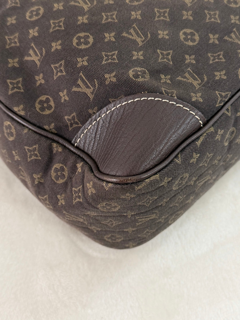 LOUIS VUITTON Brown Denim Boulogne Monogram Bag