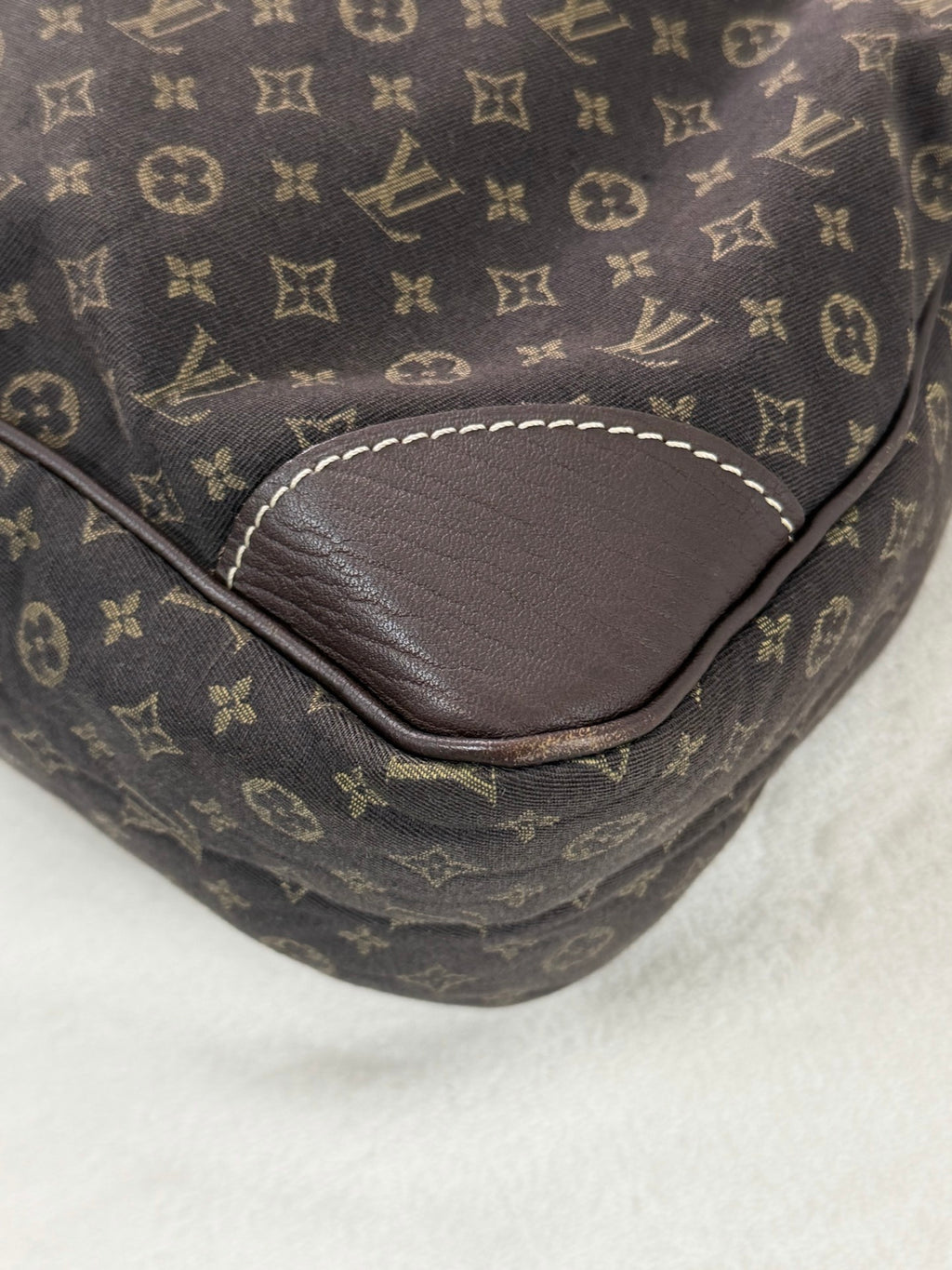 LOUIS VUITTON Brown Denim Boulogne Monogram Bag