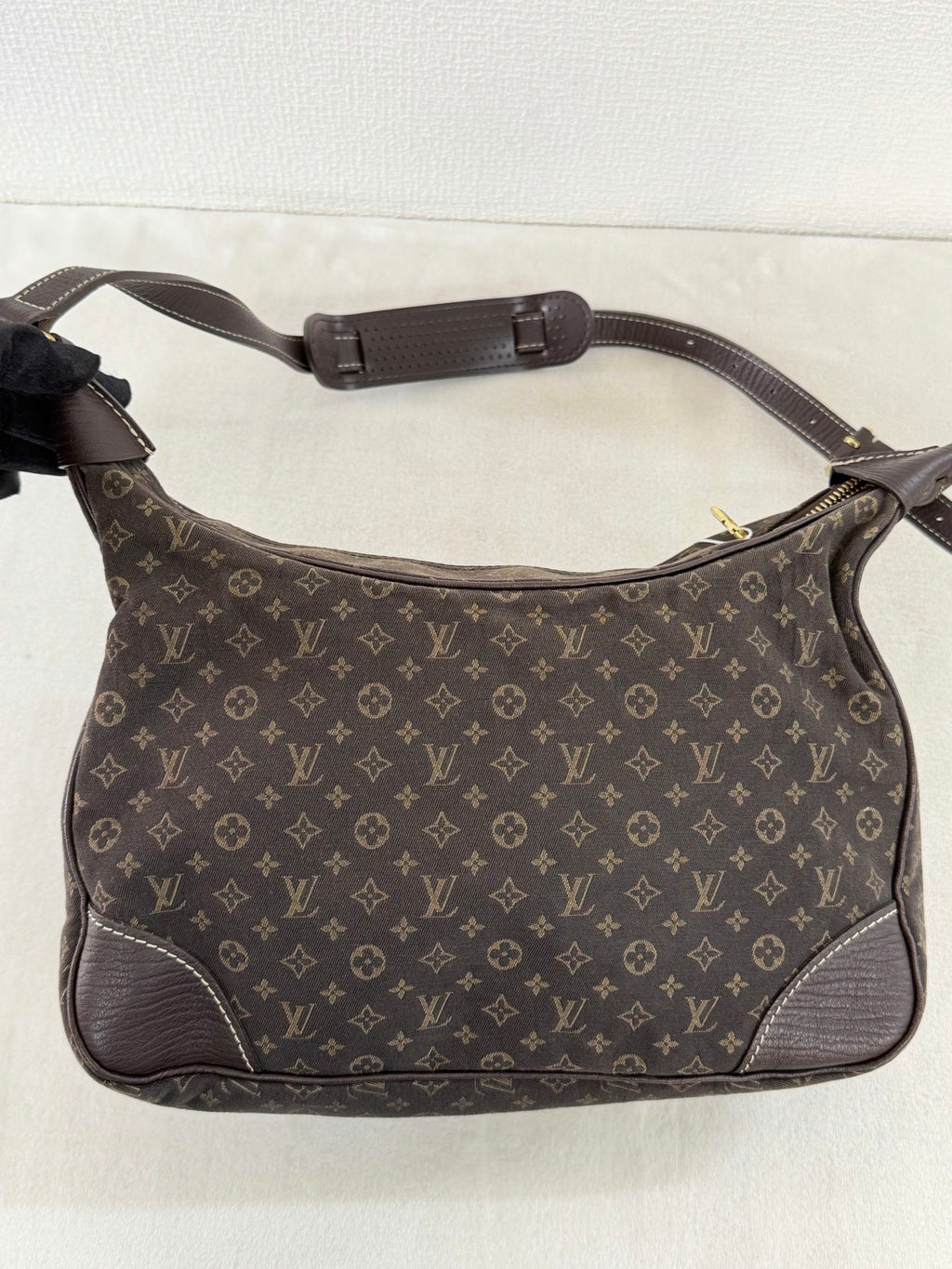 LOUIS VUITTON Brown Denim Boulogne Monogram Bag