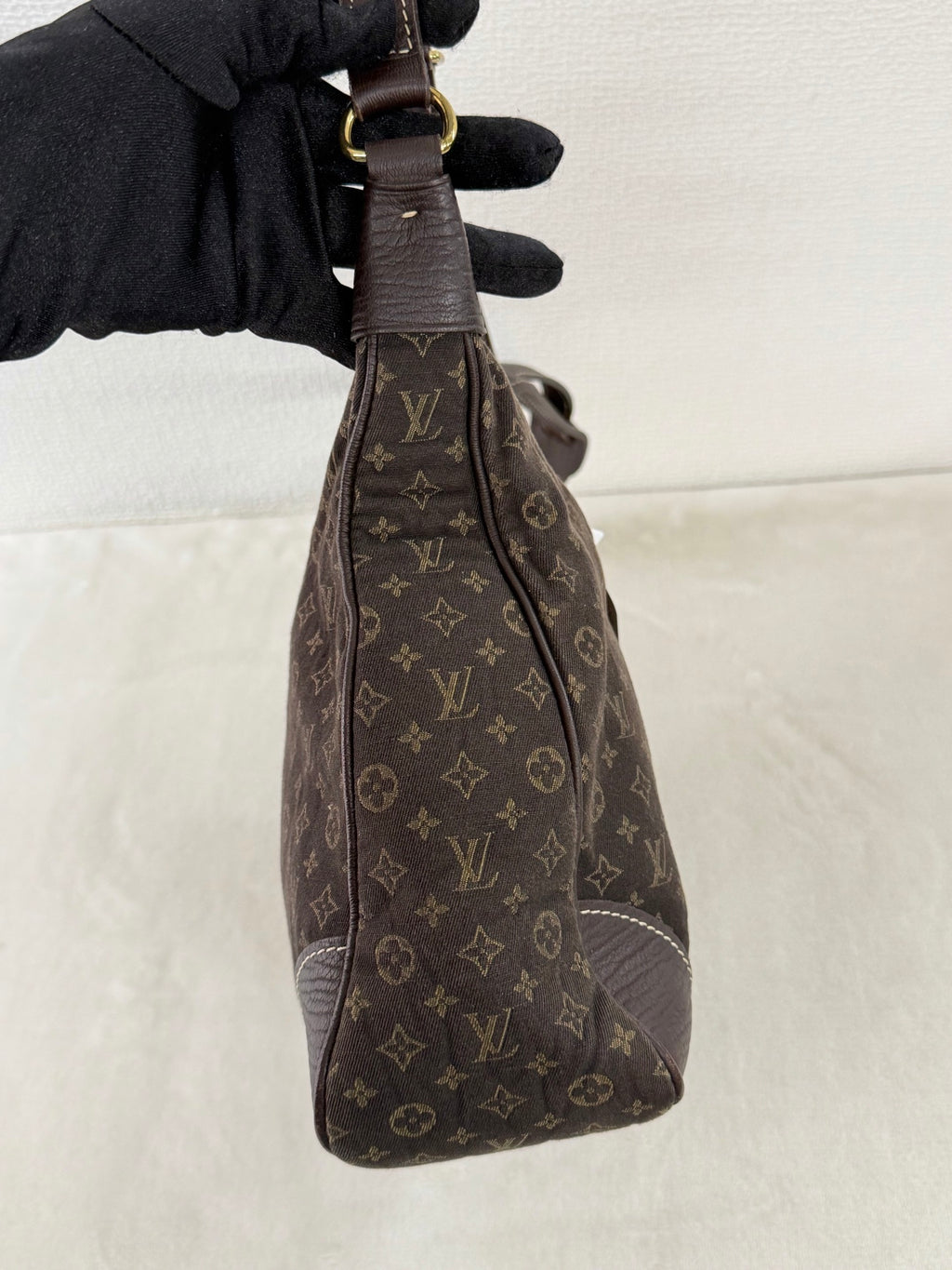 LOUIS VUITTON Brown Denim Boulogne Monogram Bag