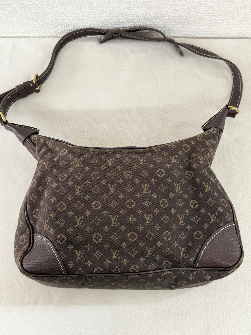 LOUIS VUITTON Brown Denim Boulogne Monogram Bag