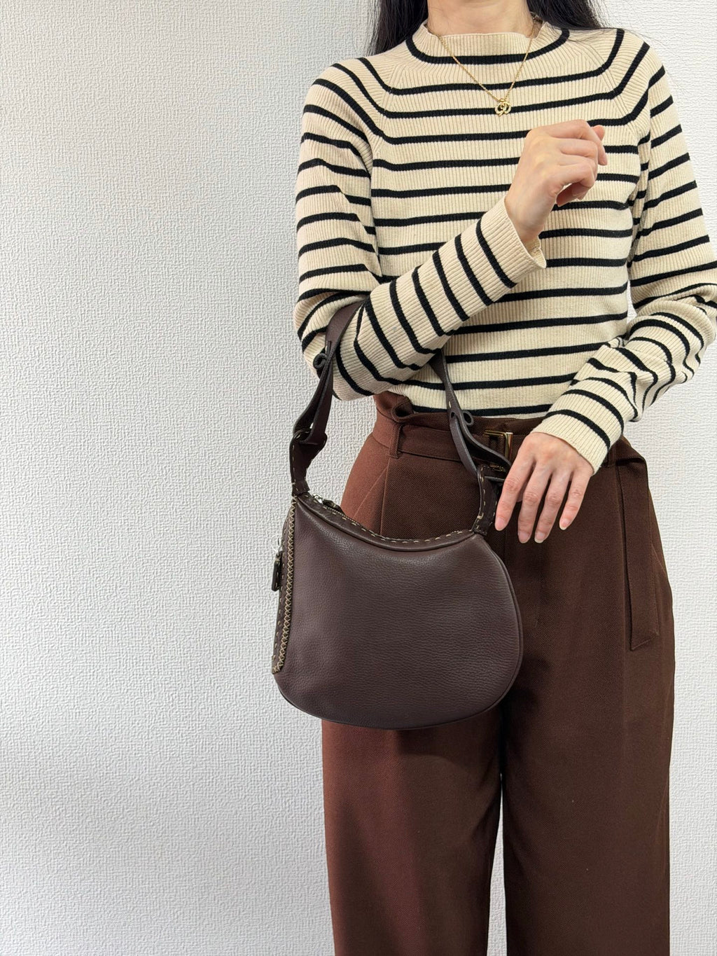 FENDI Genuine Brown Hobobag
