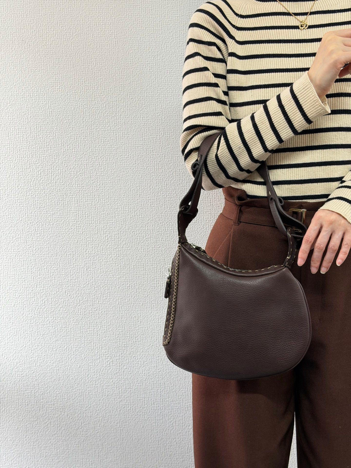 FENDI Genuine Brown Hobobag