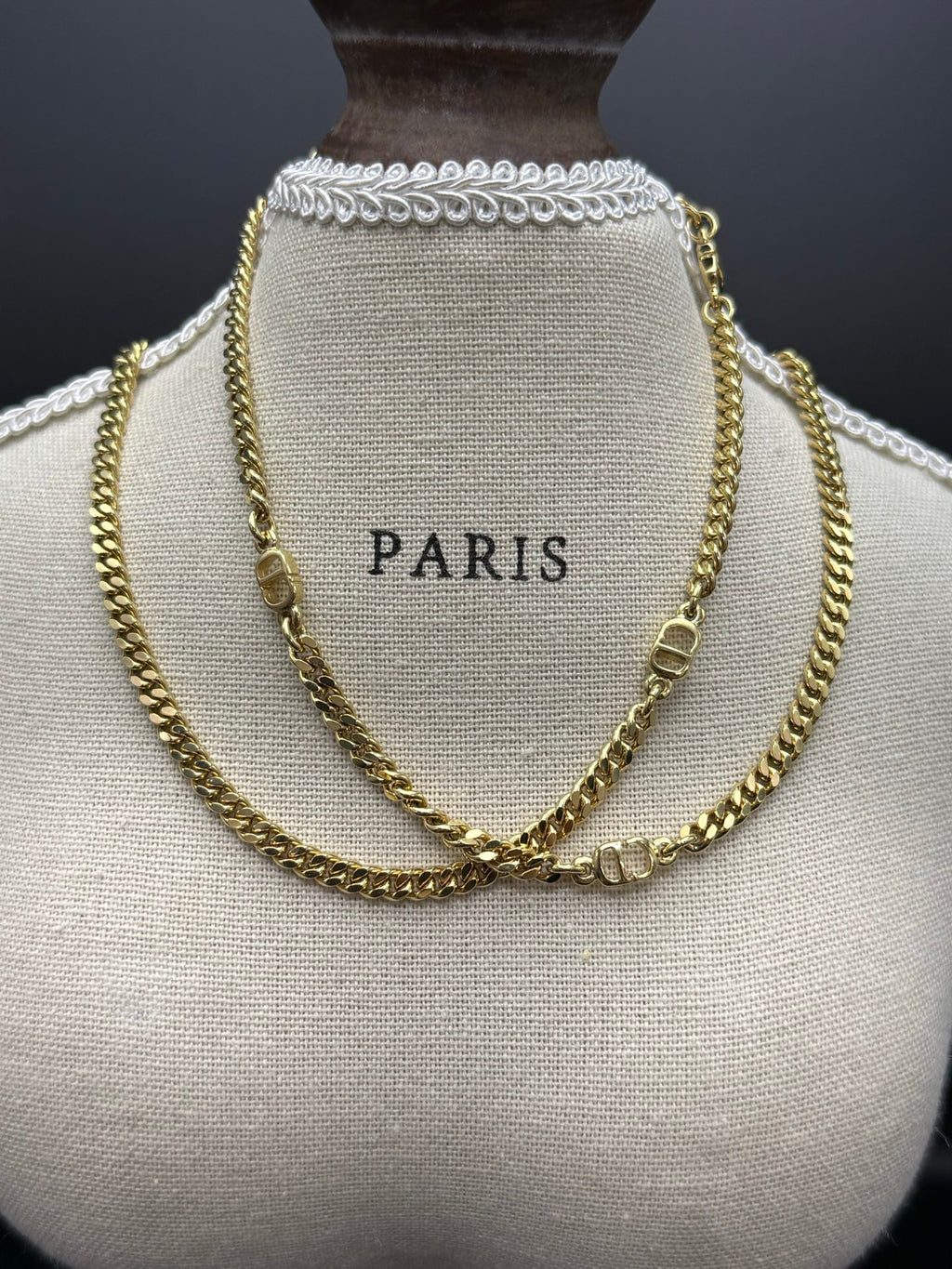 CHRISTIAN DIOR CD Logo Necklace