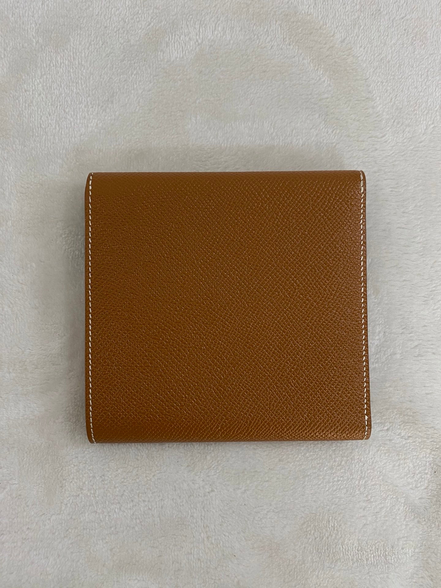 HERMES Genuine Brown Trifold Wallet