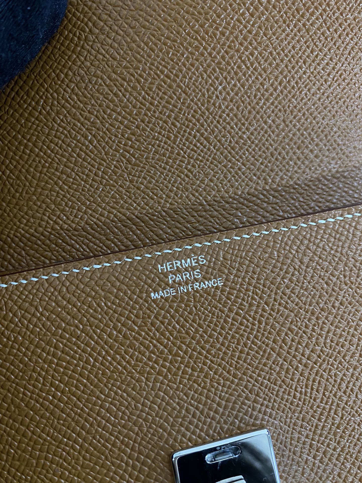 HERMES Genuine Brown Trifold Wallet