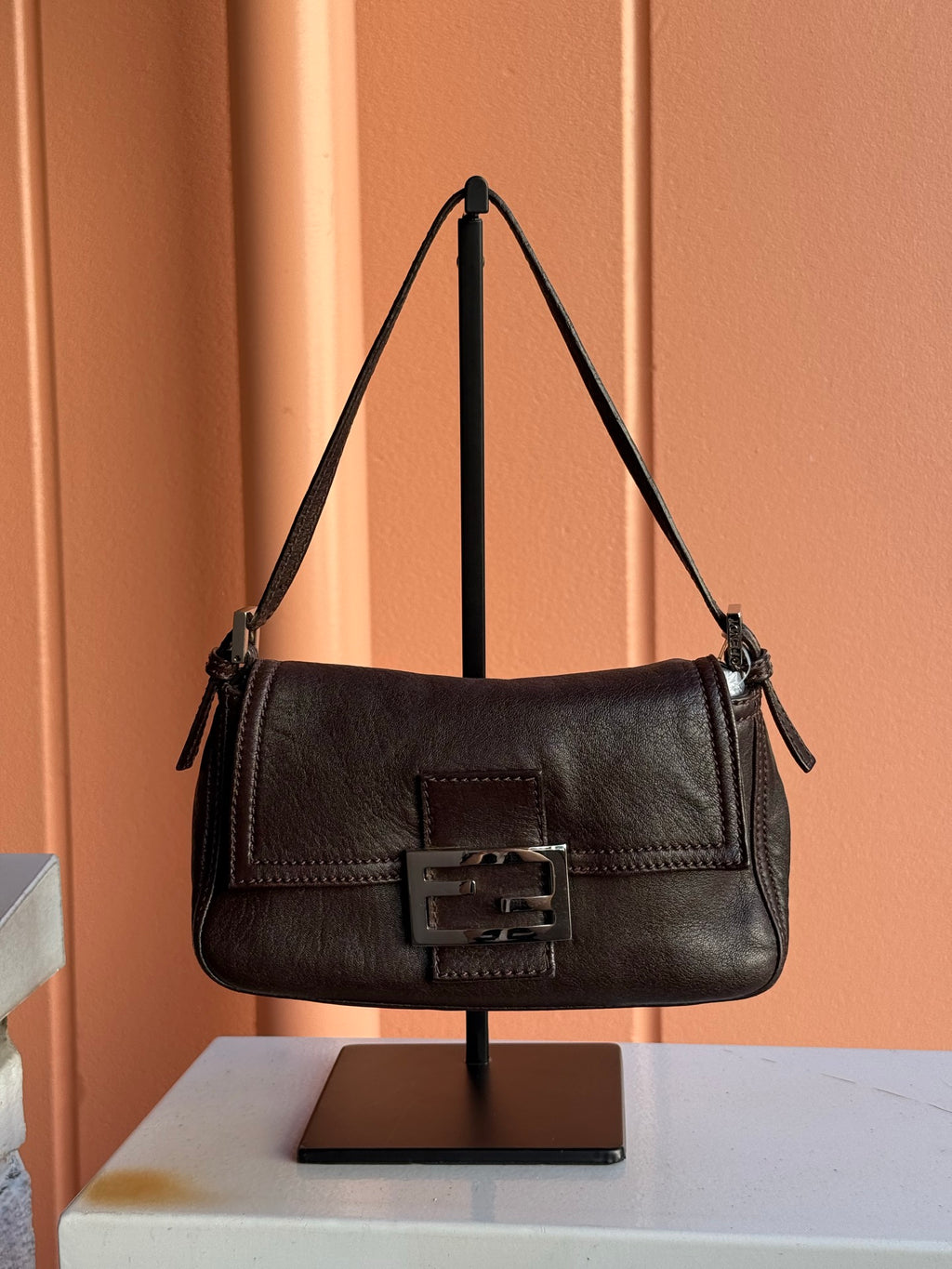 FENDI  Brown Genuine Handbag