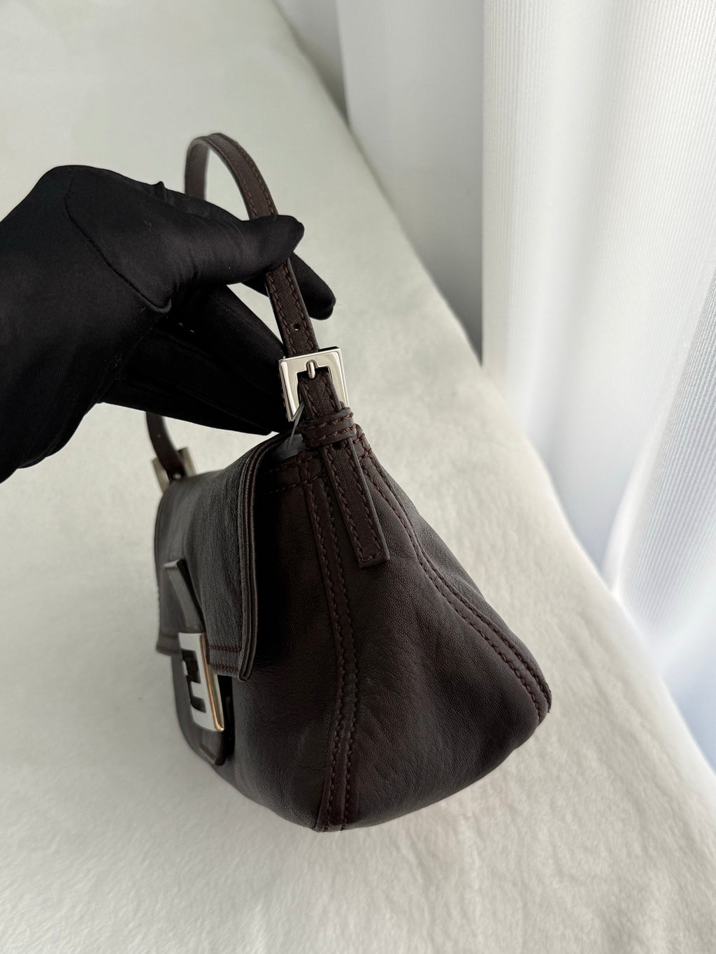FENDI  Brown Genuine Handbag