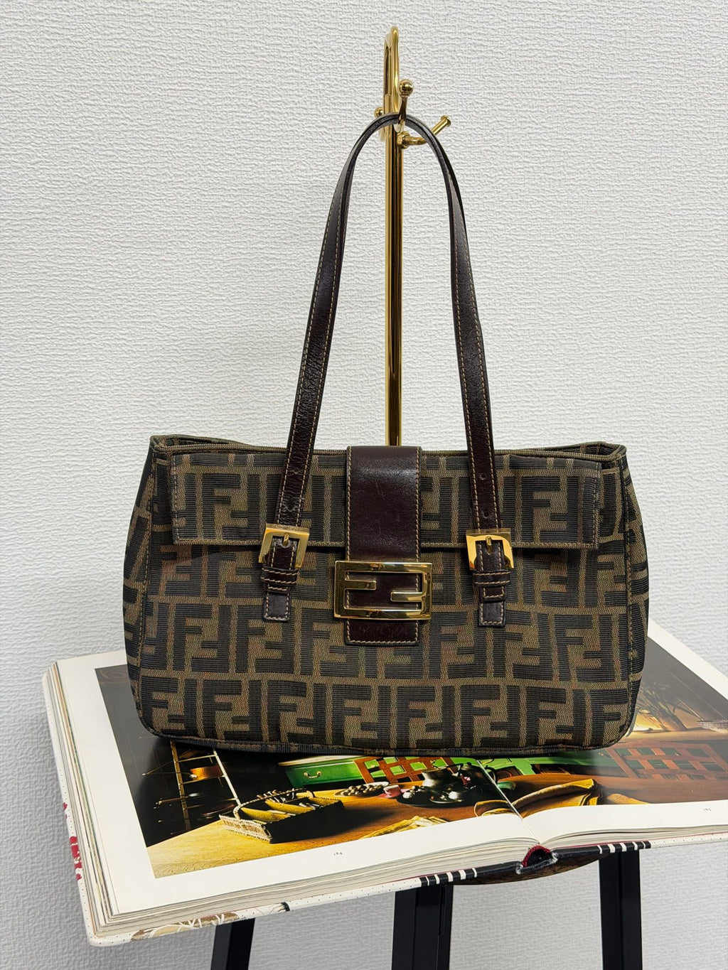 FENDI ZUCCA Baguette Handbag