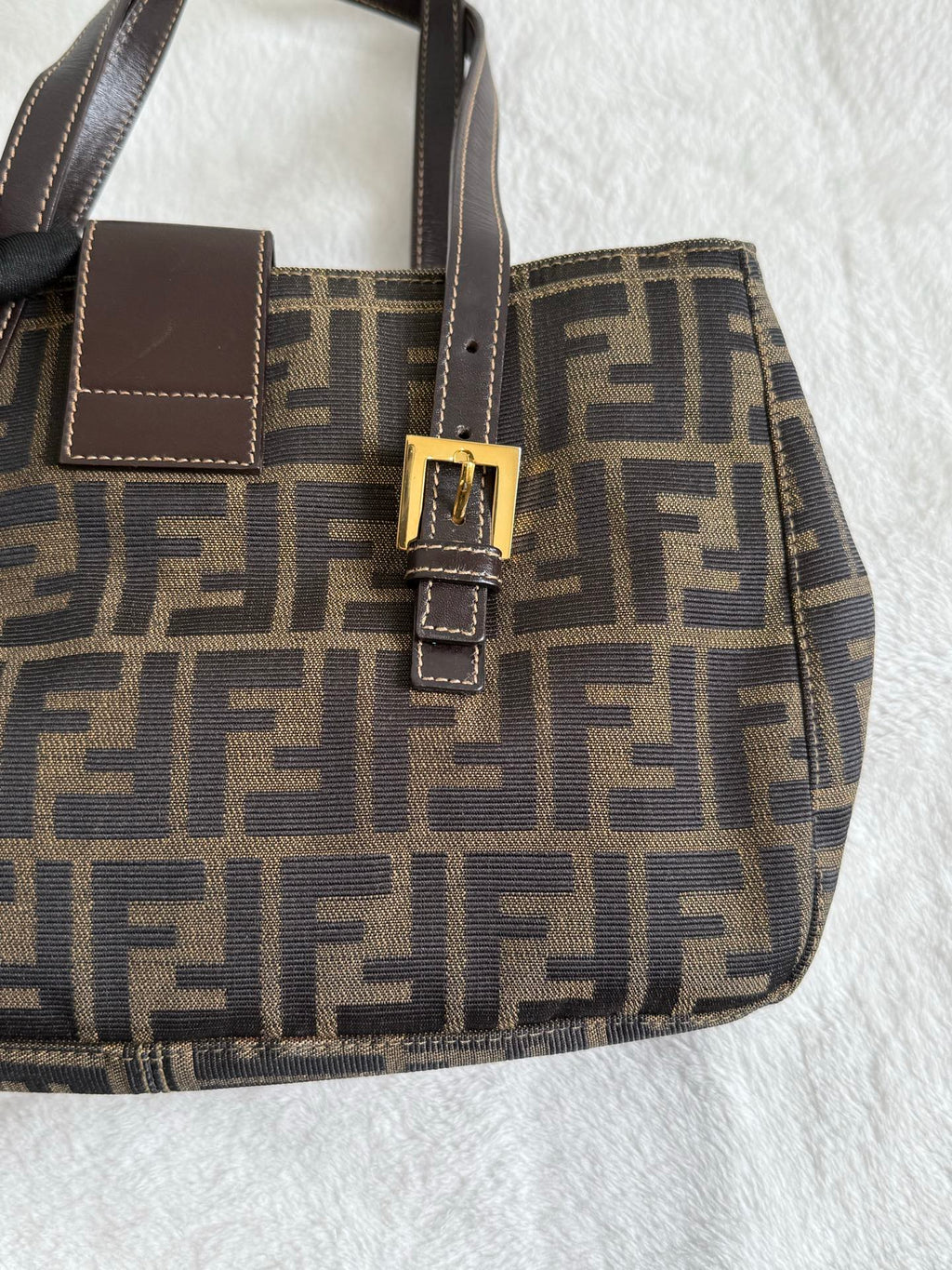 FENDI ZUCCA Baguette Handbag
