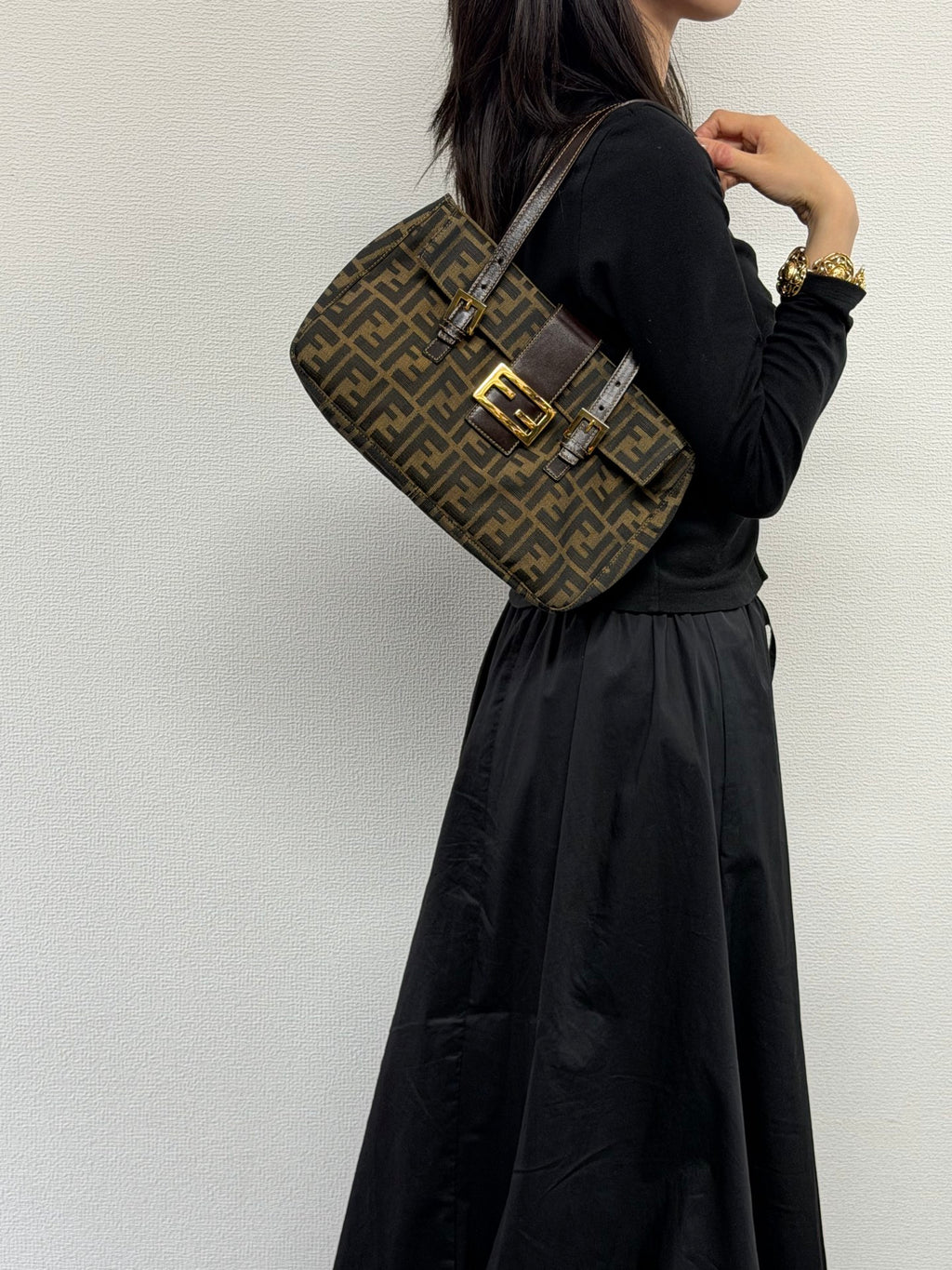 FENDI ZUCCA Baguette Handbag