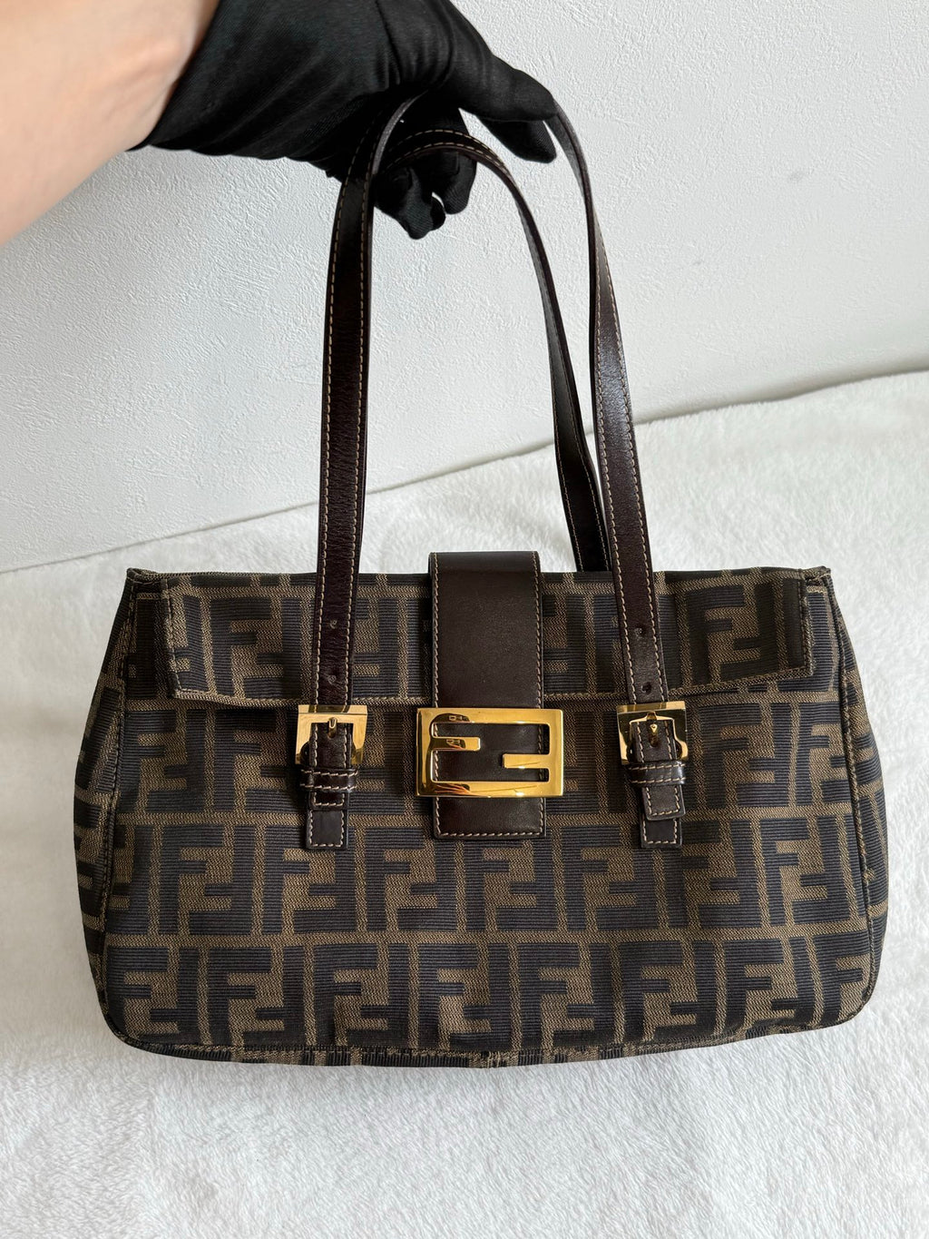 FENDI ZUCCA Baguette Handbag