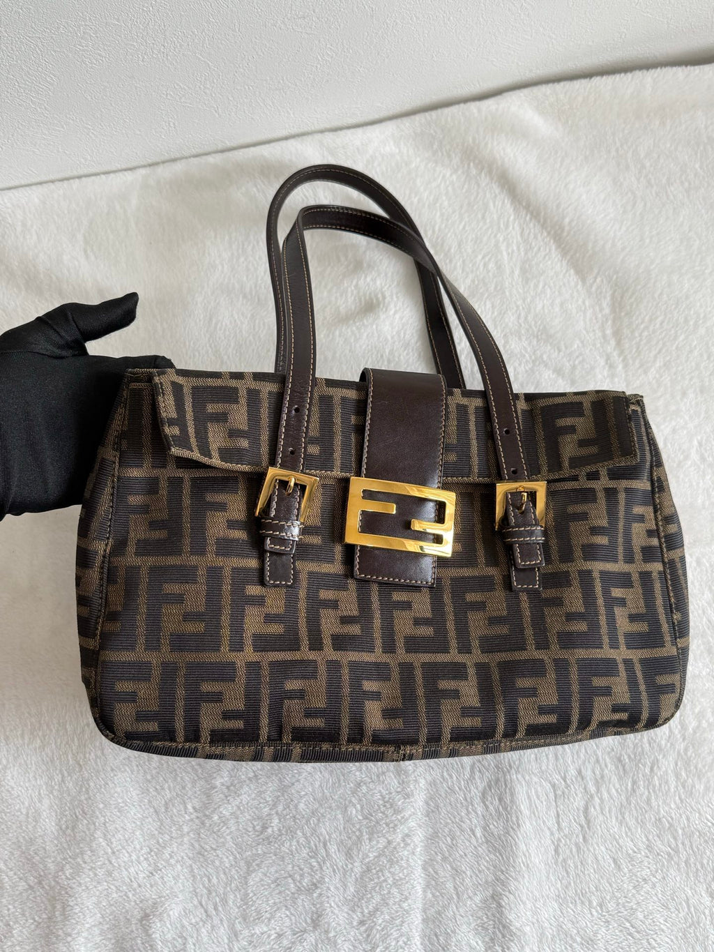 FENDI ZUCCA Baguette Handbag