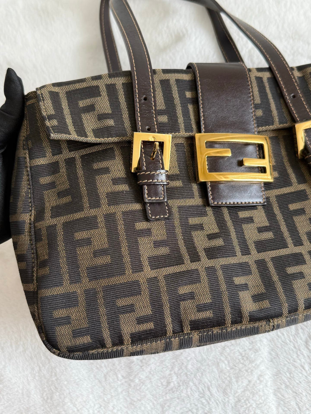 FENDI ZUCCA Baguette Handbag