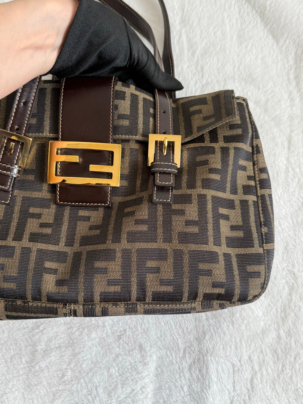 FENDI ZUCCA Baguette Handbag