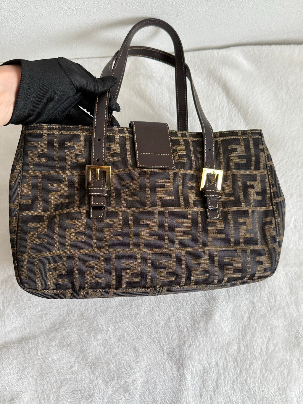 FENDI ZUCCA Baguette Handbag