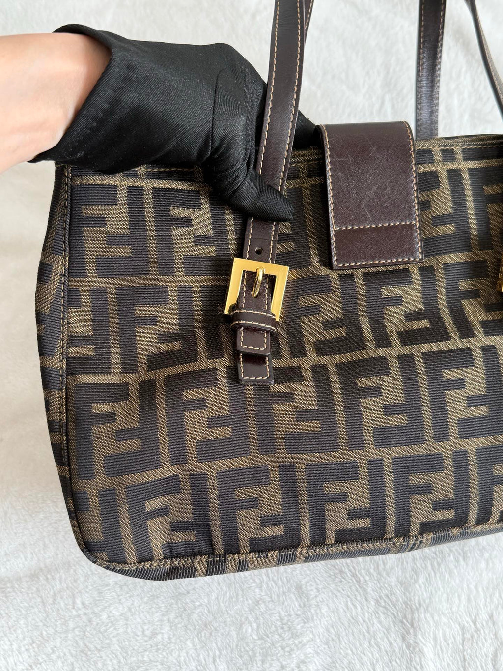 FENDI ZUCCA Baguette Handbag