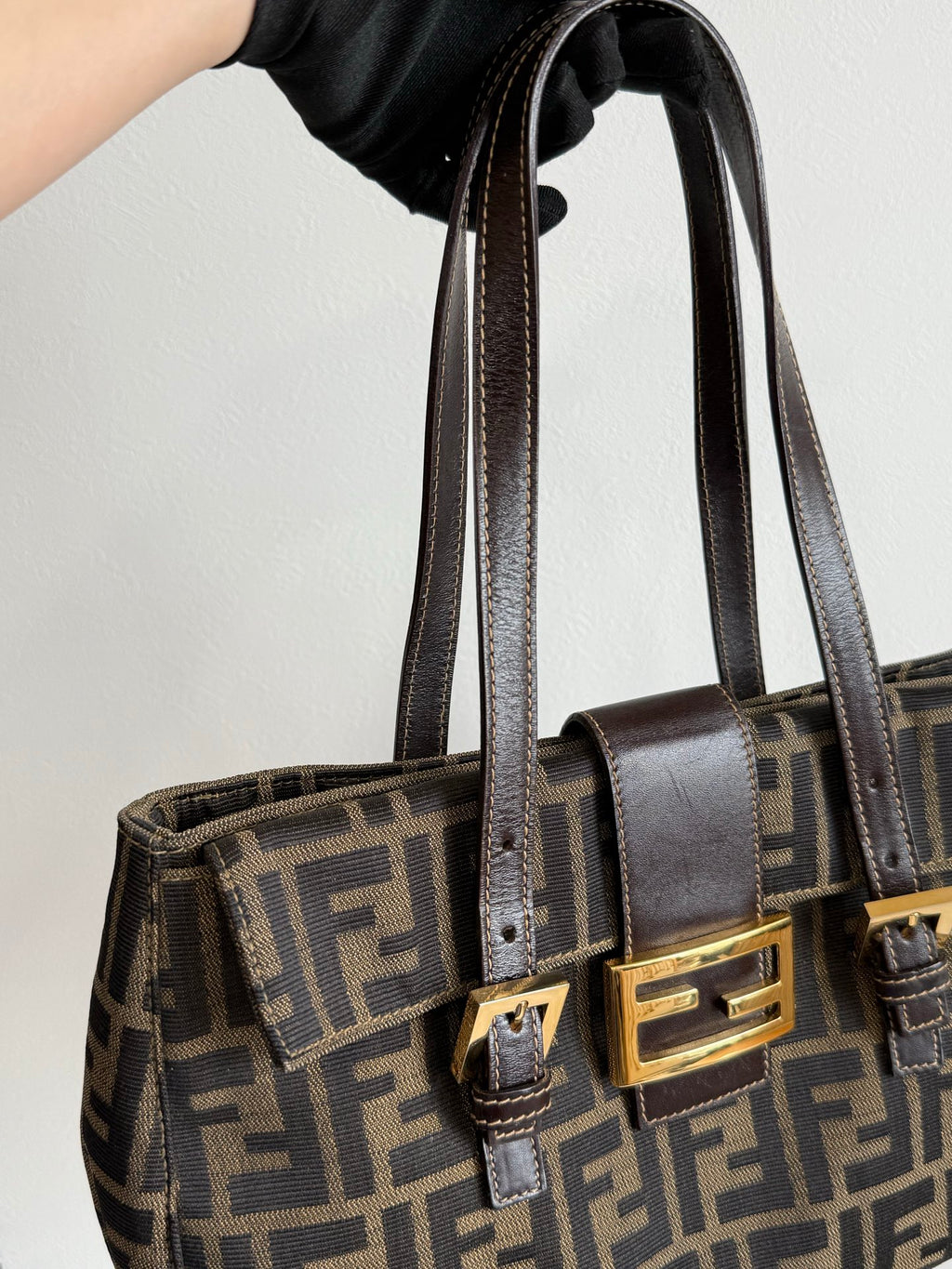 FENDI ZUCCA Baguette Handbag