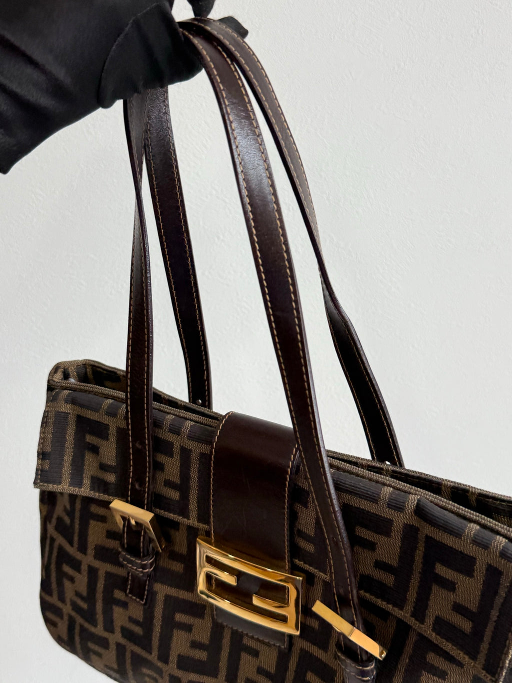 FENDI ZUCCA Baguette Handbag