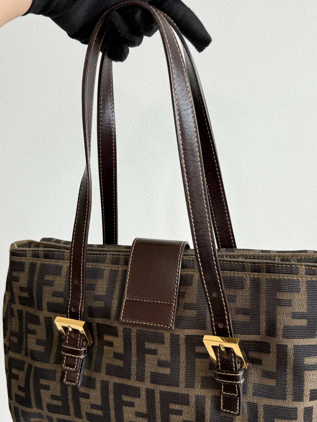 FENDI ZUCCA Baguette Handbag