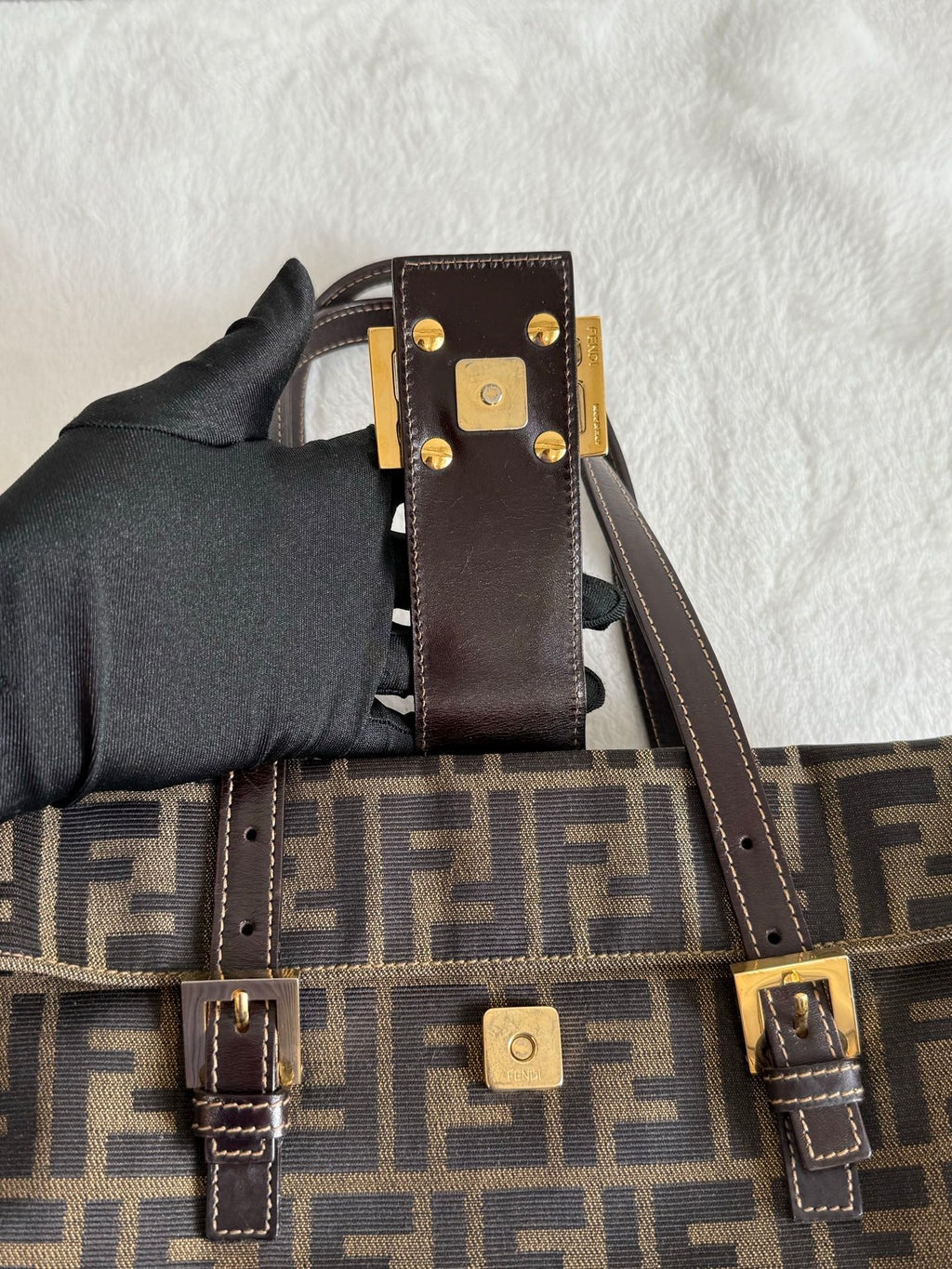 FENDI ZUCCA Baguette Handbag