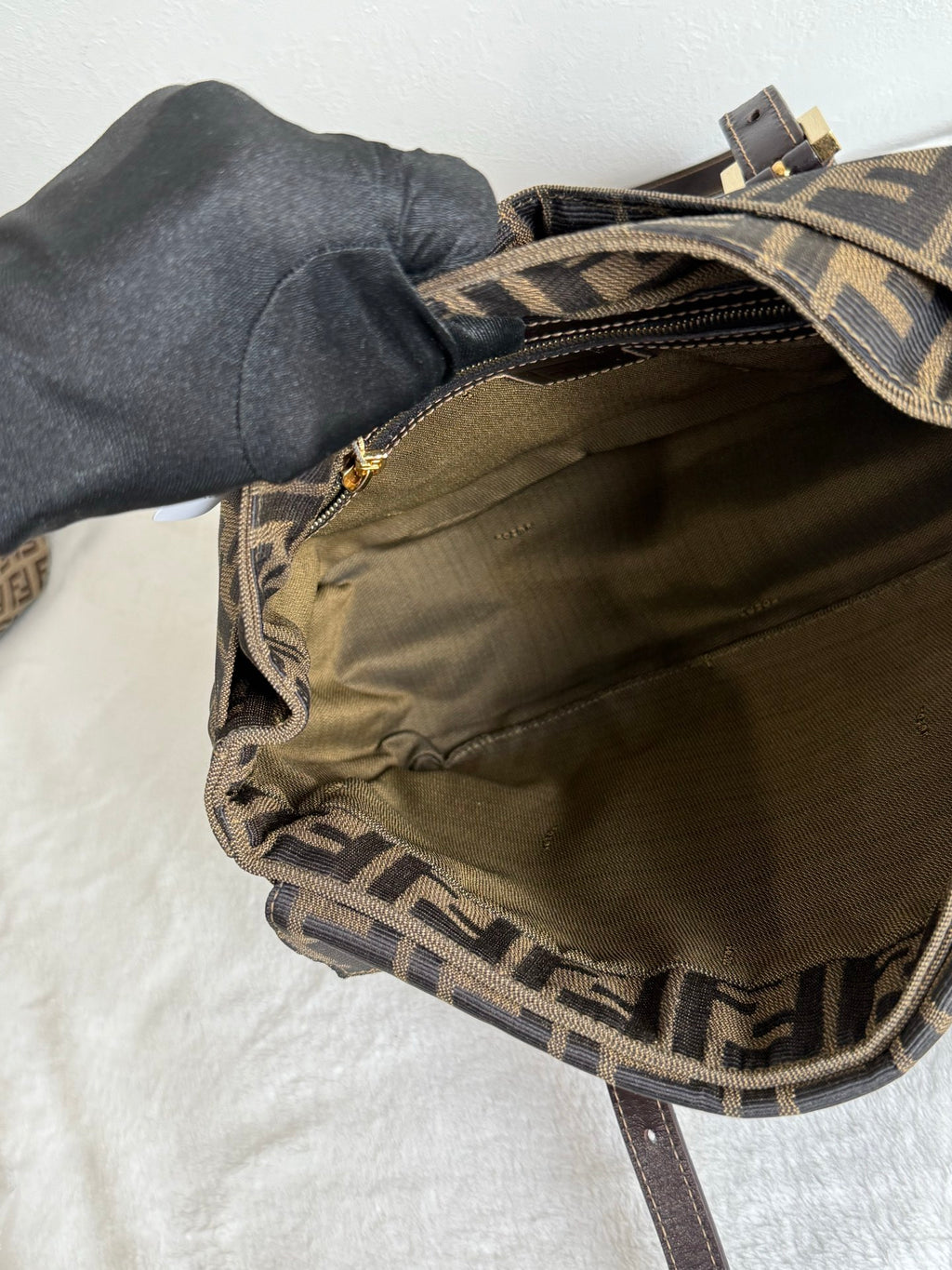 FENDI ZUCCA Baguette Handbag