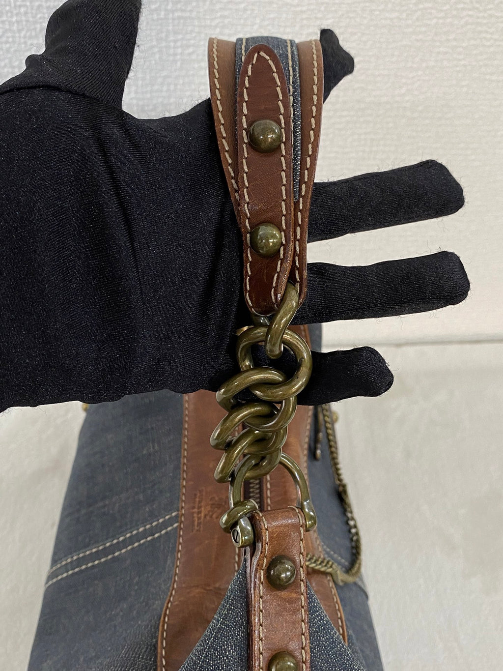 BURBERRY Blue Label Denim Leather Shoulderbag
