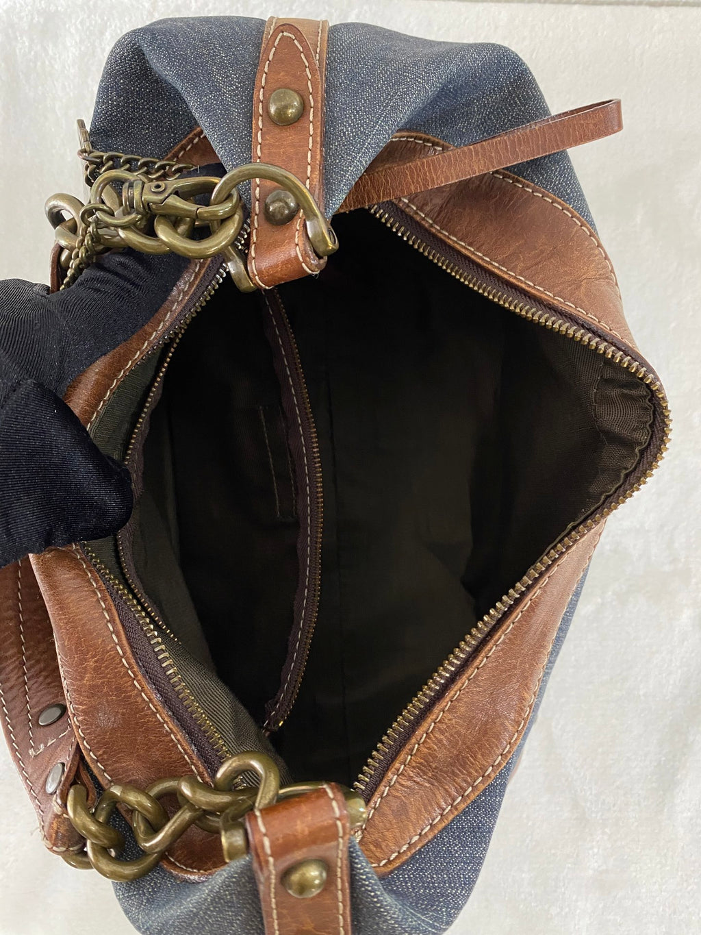 BURBERRY Blue Label Denim Leather Shoulderbag