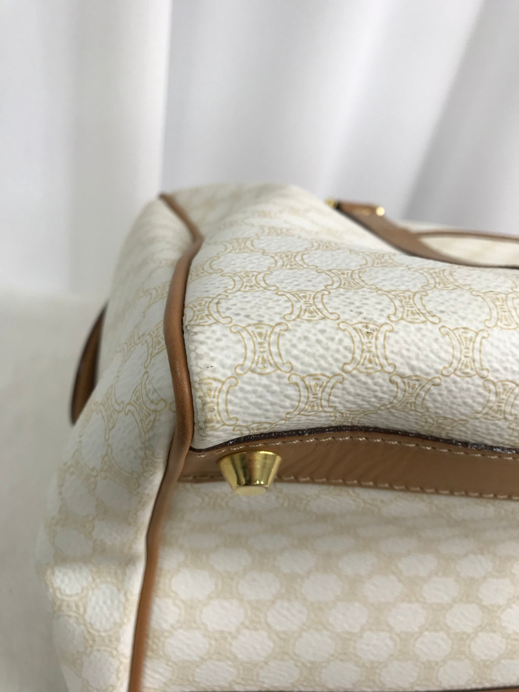 CELINE Macadam White Triomphe Handbag