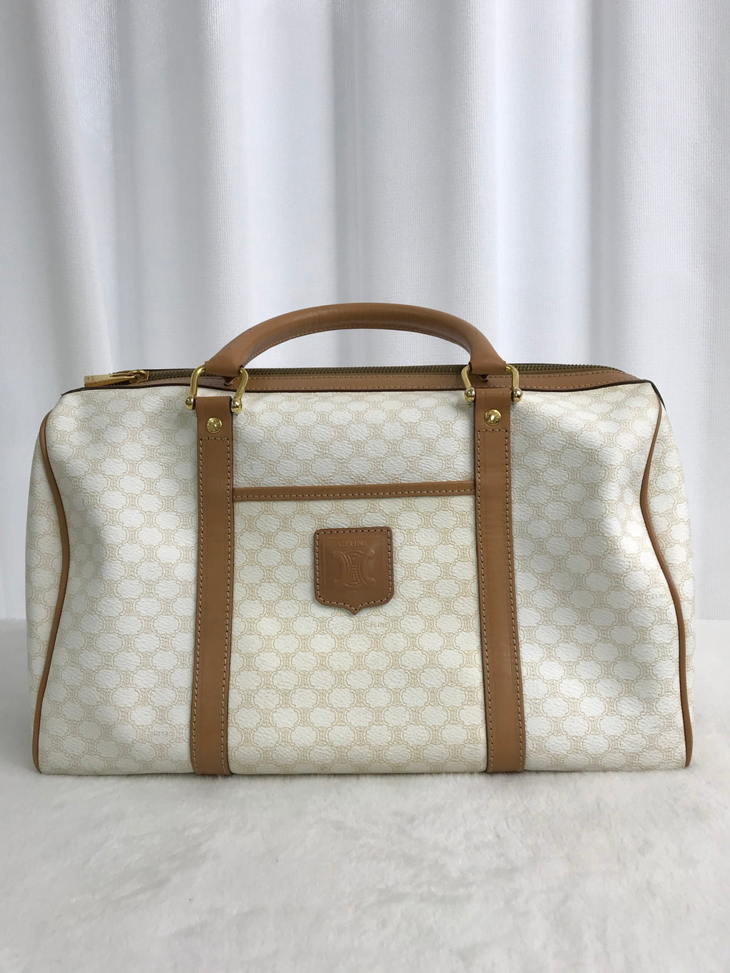CELINE Macadam White Triomphe Handbag