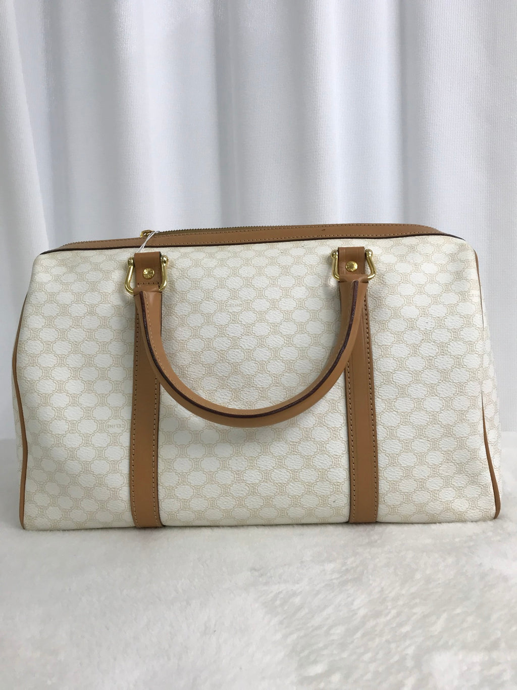 CELINE Macadam White Triomphe Handbag