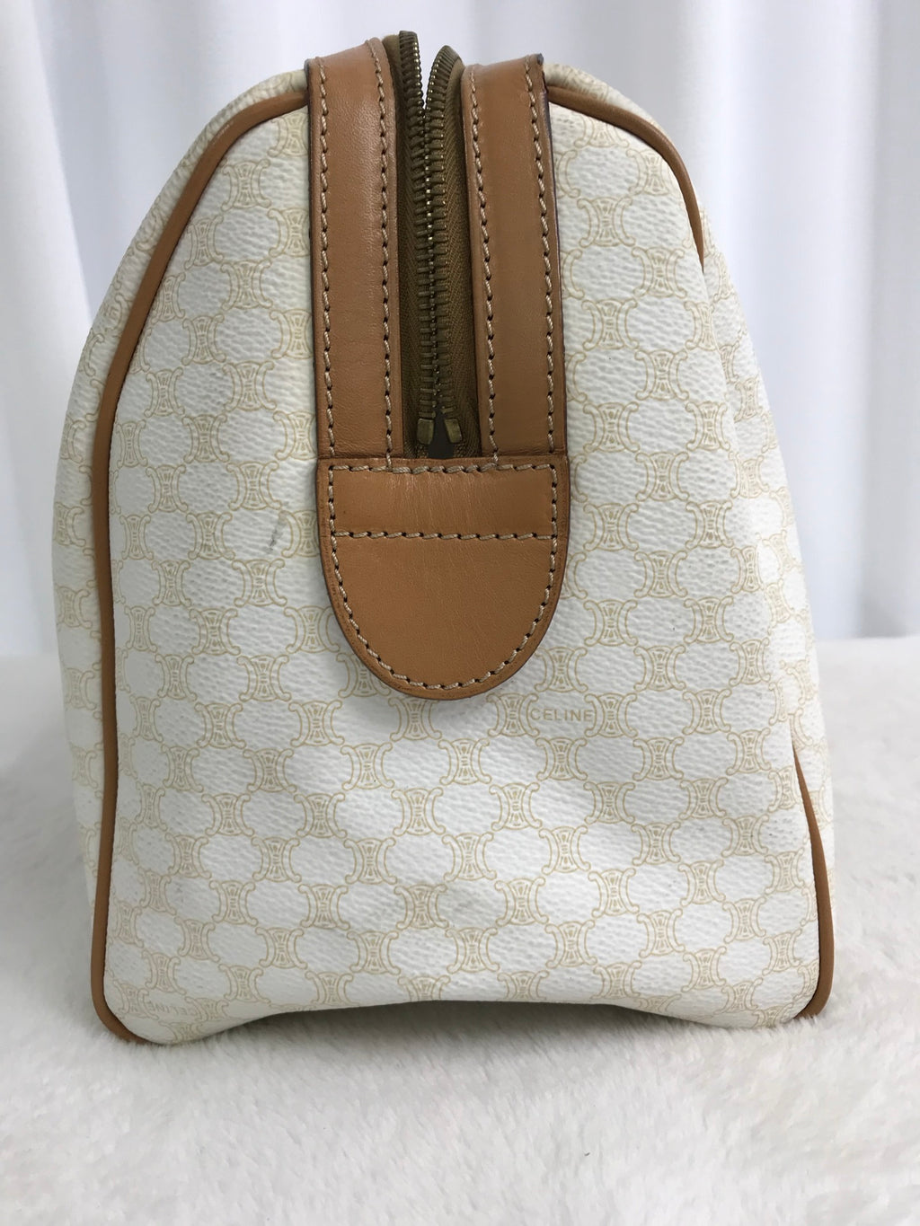 CELINE Macadam White Triomphe Handbag