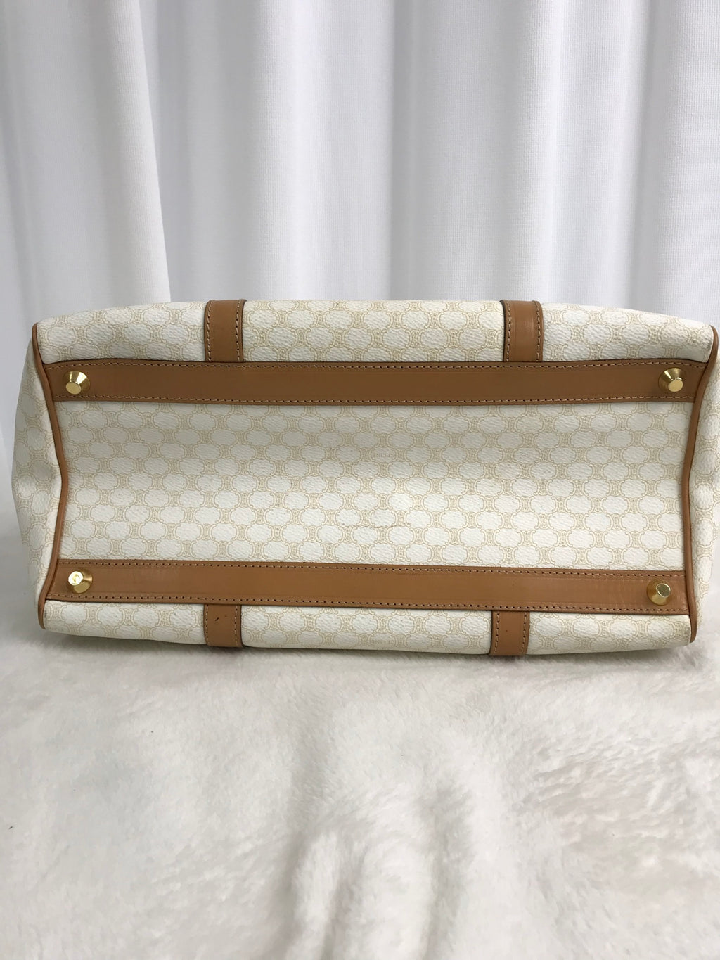 CELINE Macadam White Triomphe Handbag