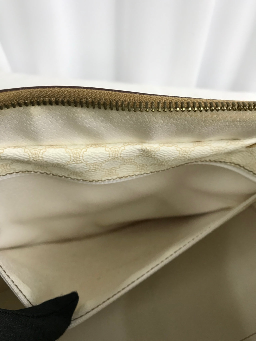 CELINE Macadam White Triomphe Handbag