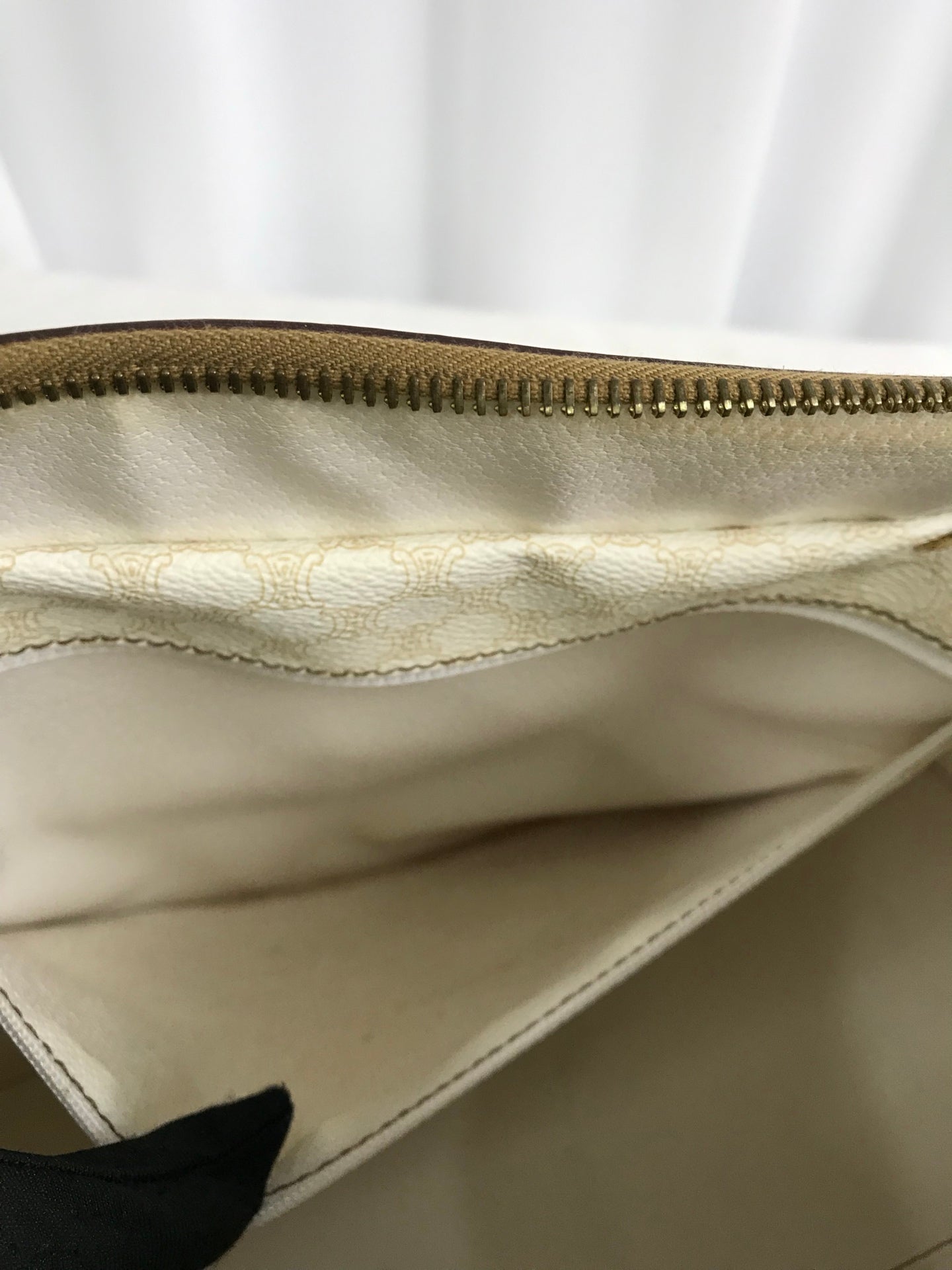 CELINE Macadam White Triomphe Handbag