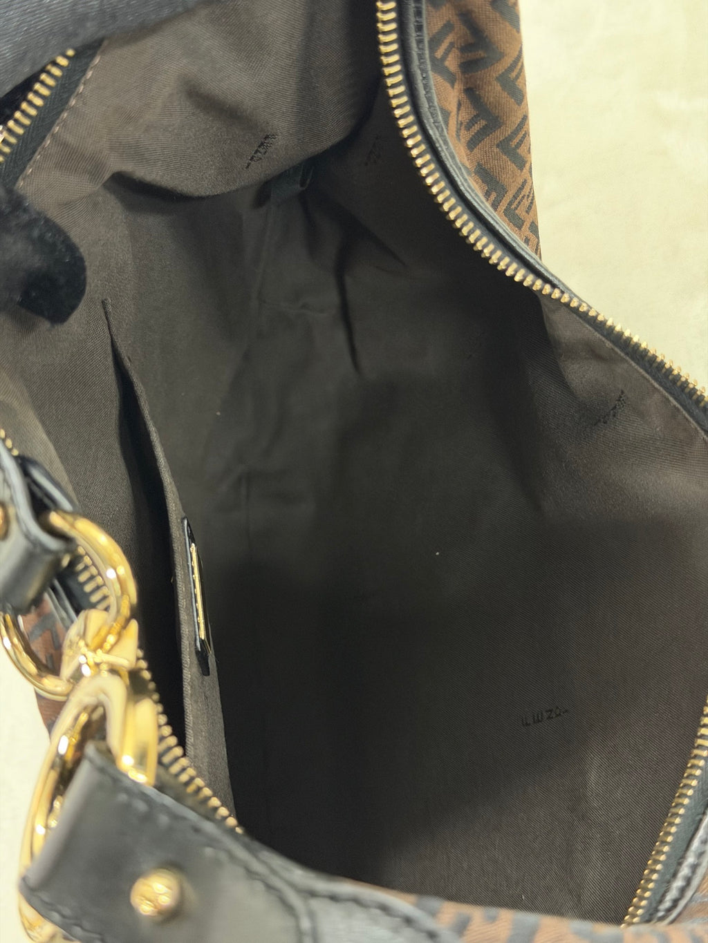 FENDI Zucchino Halfmoon Handbag