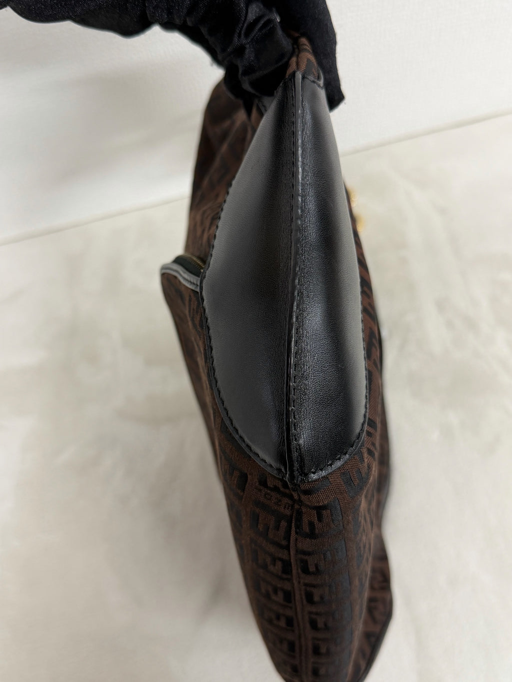 FENDI Zucchino Halfmoon Handbag