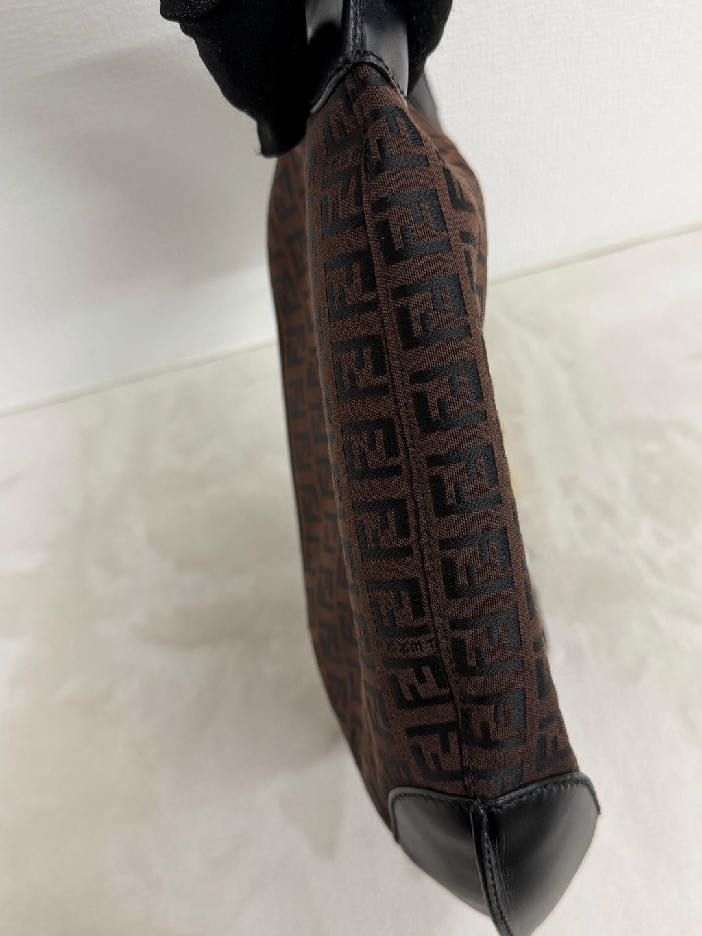 FENDI Zucchino Halfmoon Handbag
