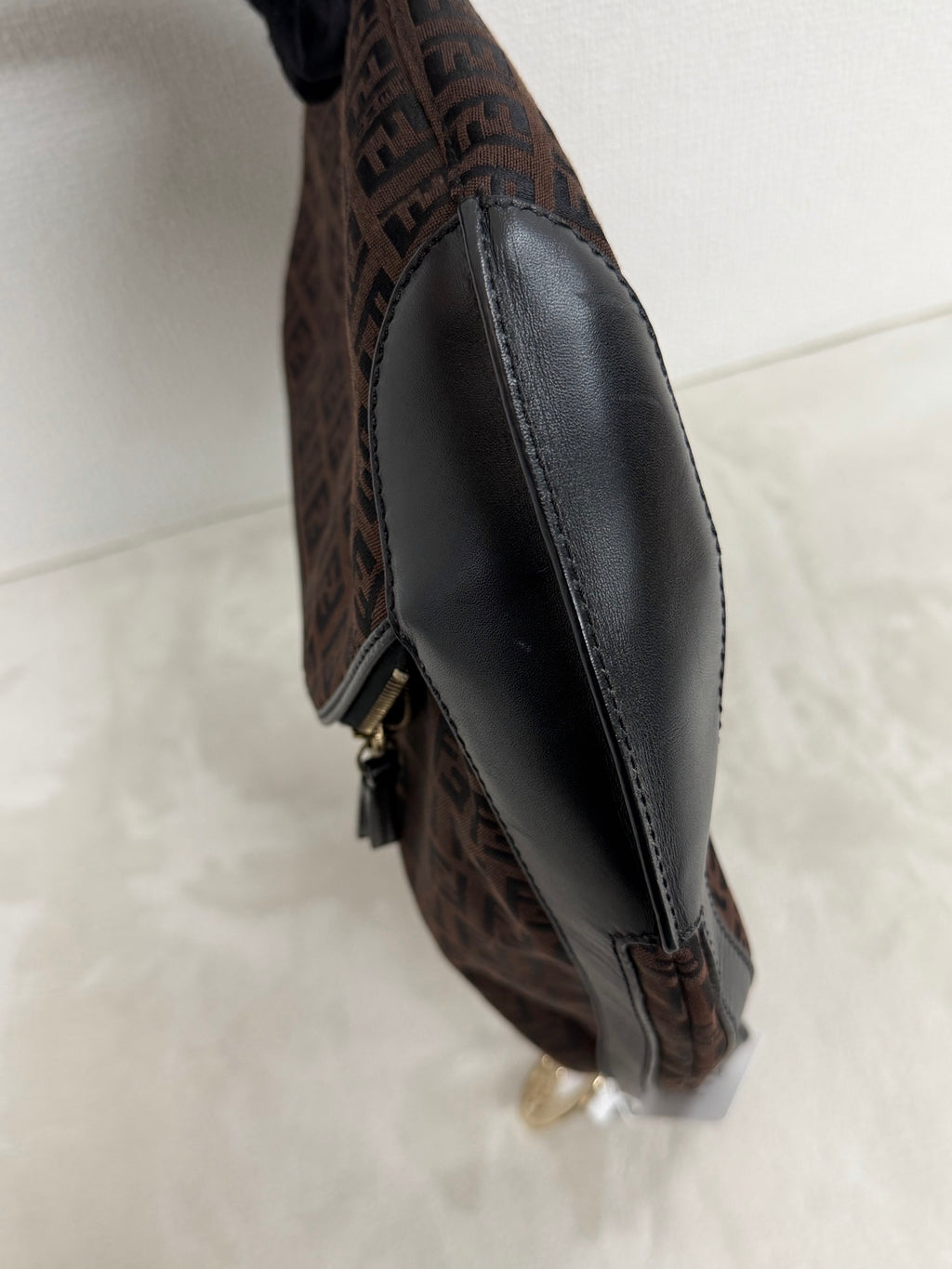 FENDI Zucchino Halfmoon Handbag