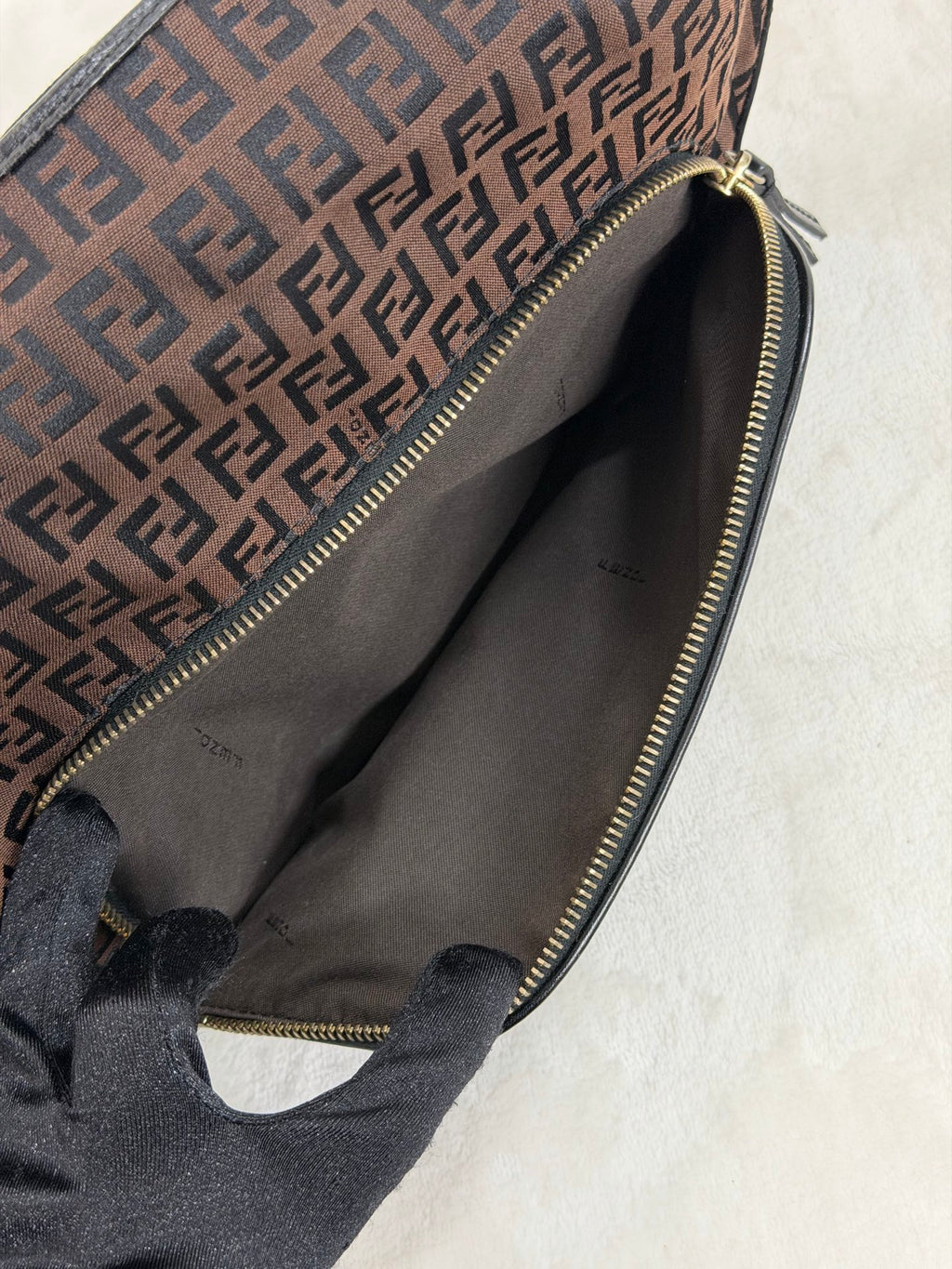 FENDI Zucchino Halfmoon Handbag