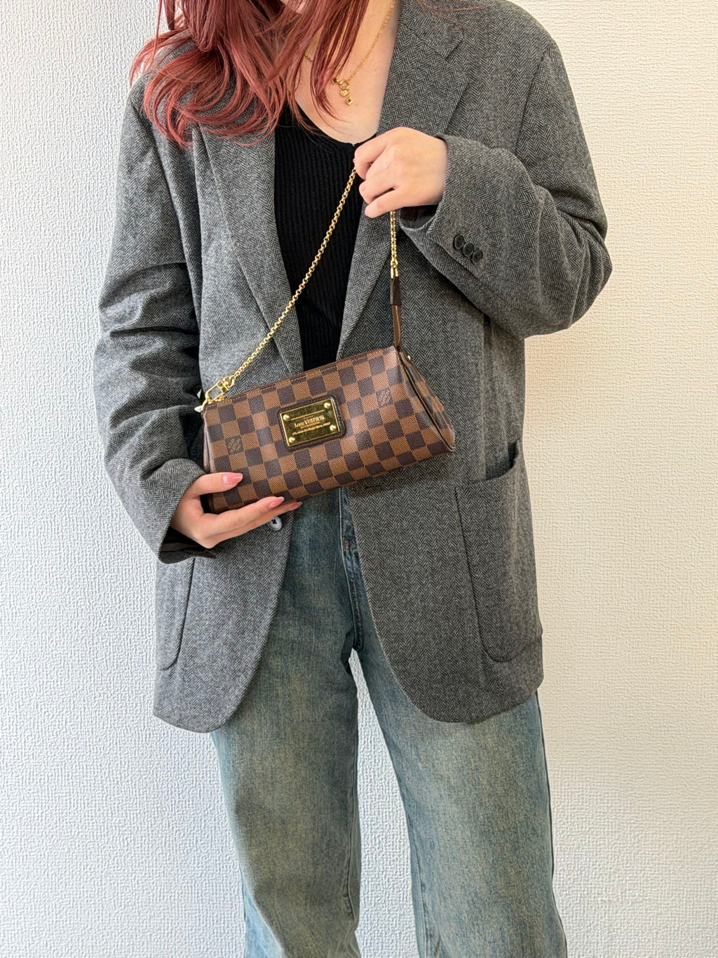 LOUIS VUITTON Damier EVA Chainbag